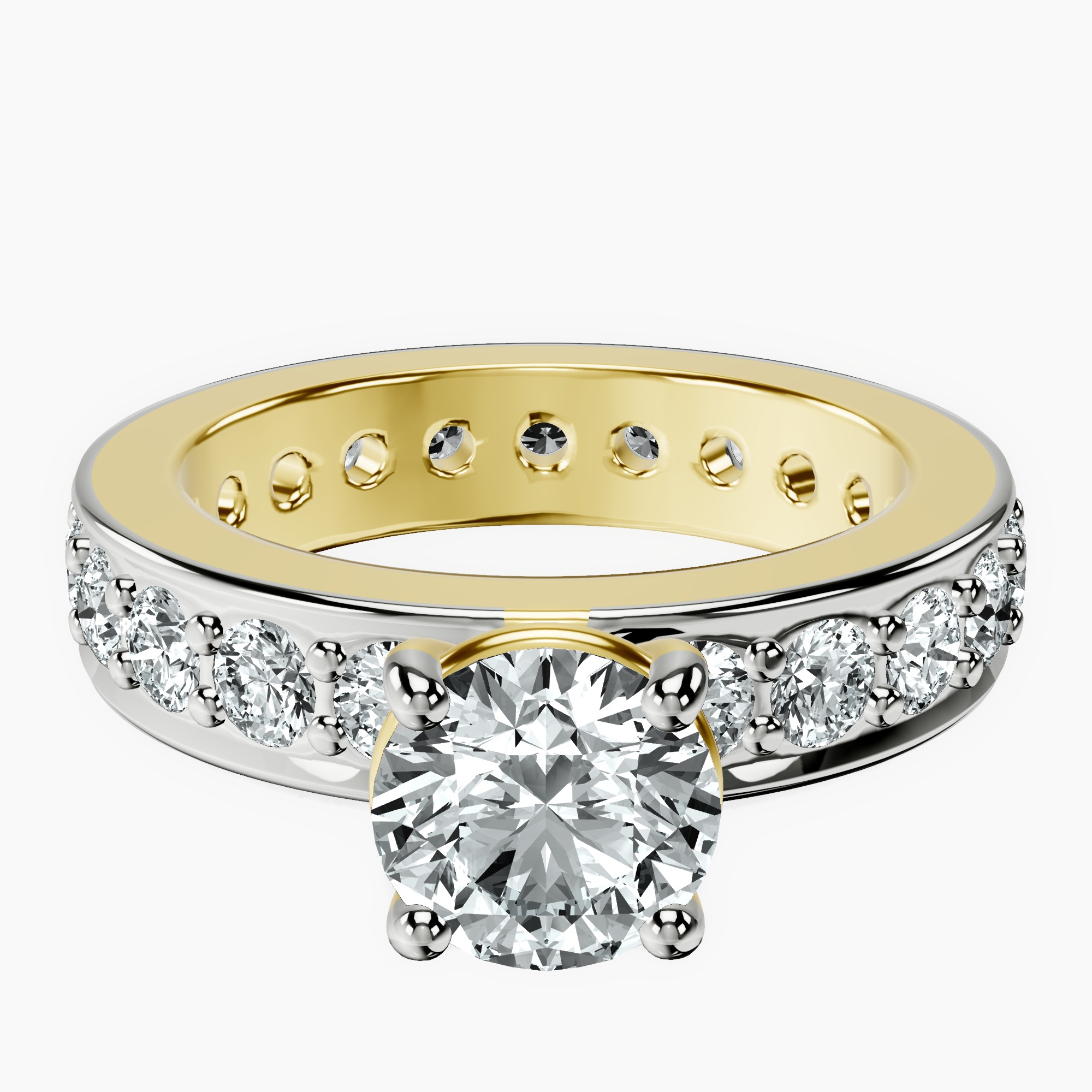 1.39 ct. round Madeline Full Eternity Ring in 14kt yellow gold rtr top