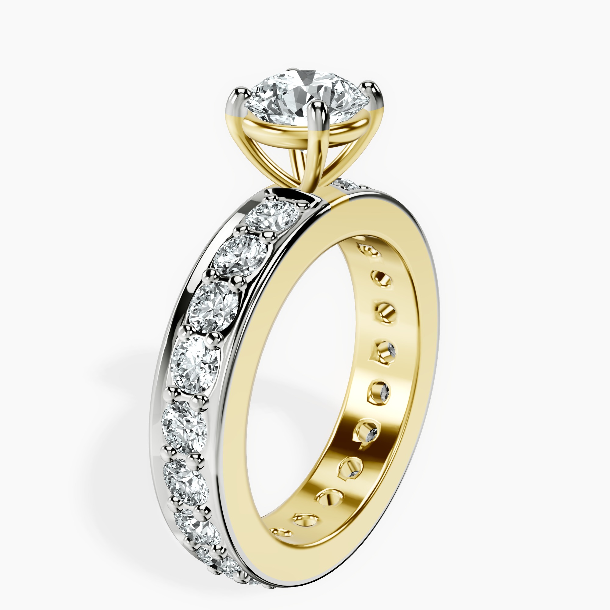 1.39 ct. round Madeline Full Eternity Ring in 14kt yellow gold standing product image one