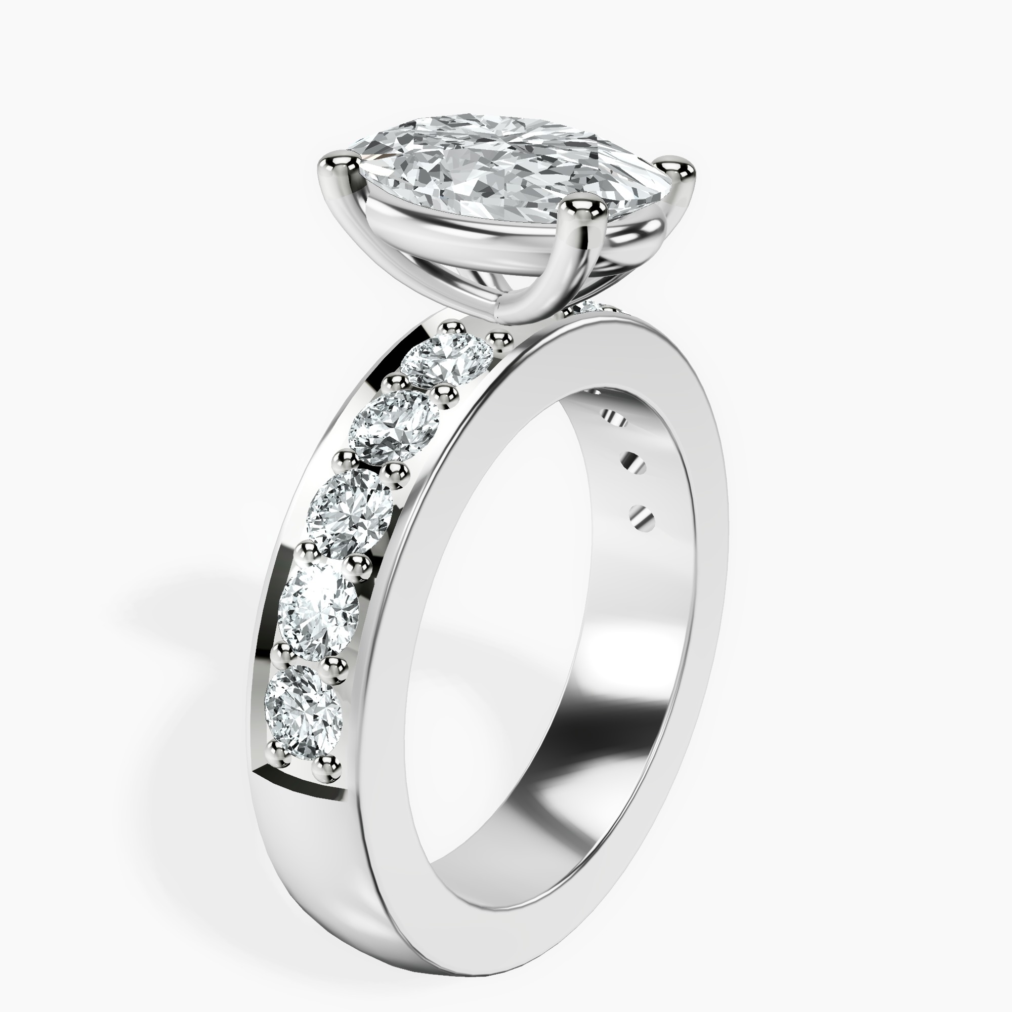 2.44 ct. oval Alfreda Half Eternity Ring in 14kt white gold standing product image one