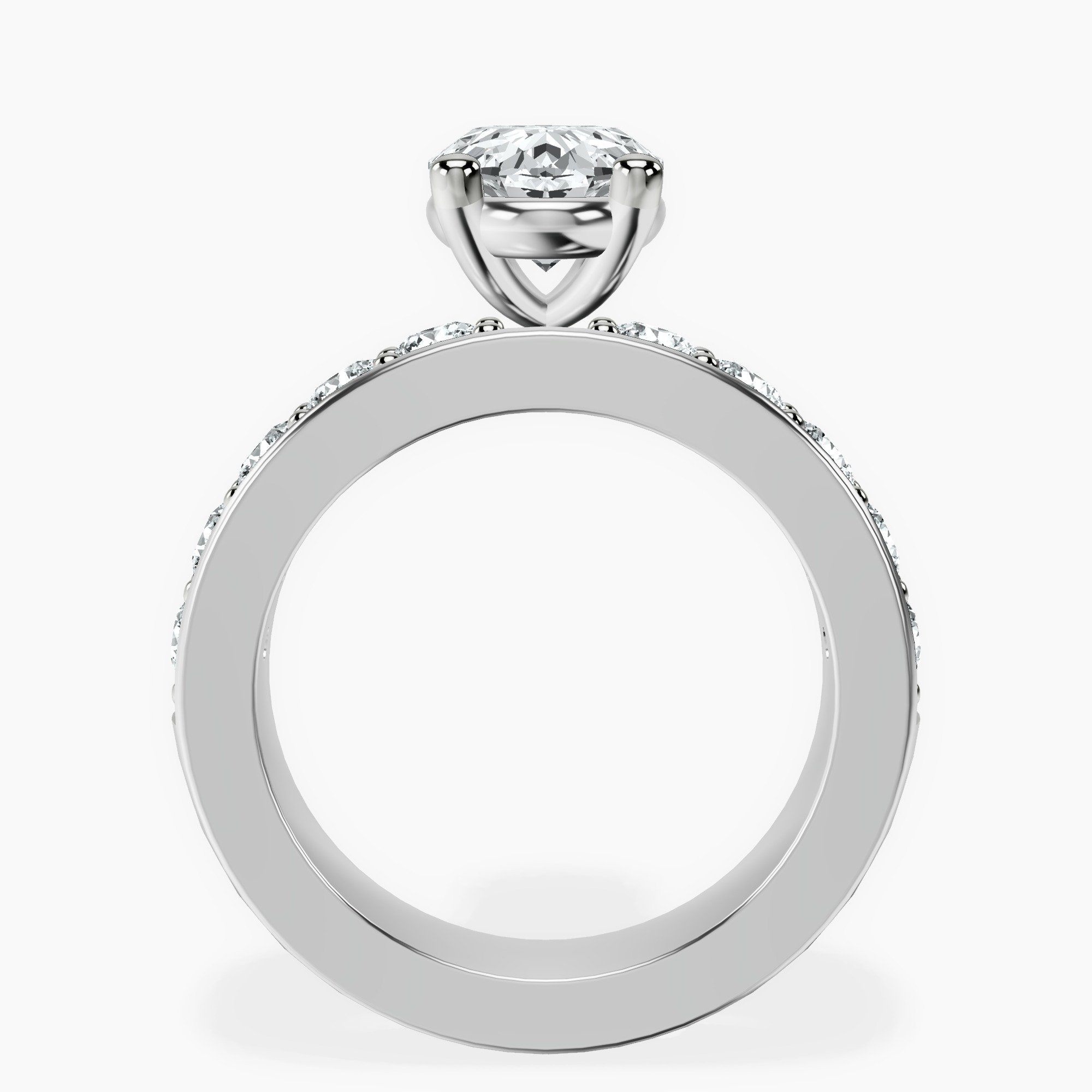 2.44 ct. oval Alfreda Half Eternity Ring in 14kt white gold side right image one