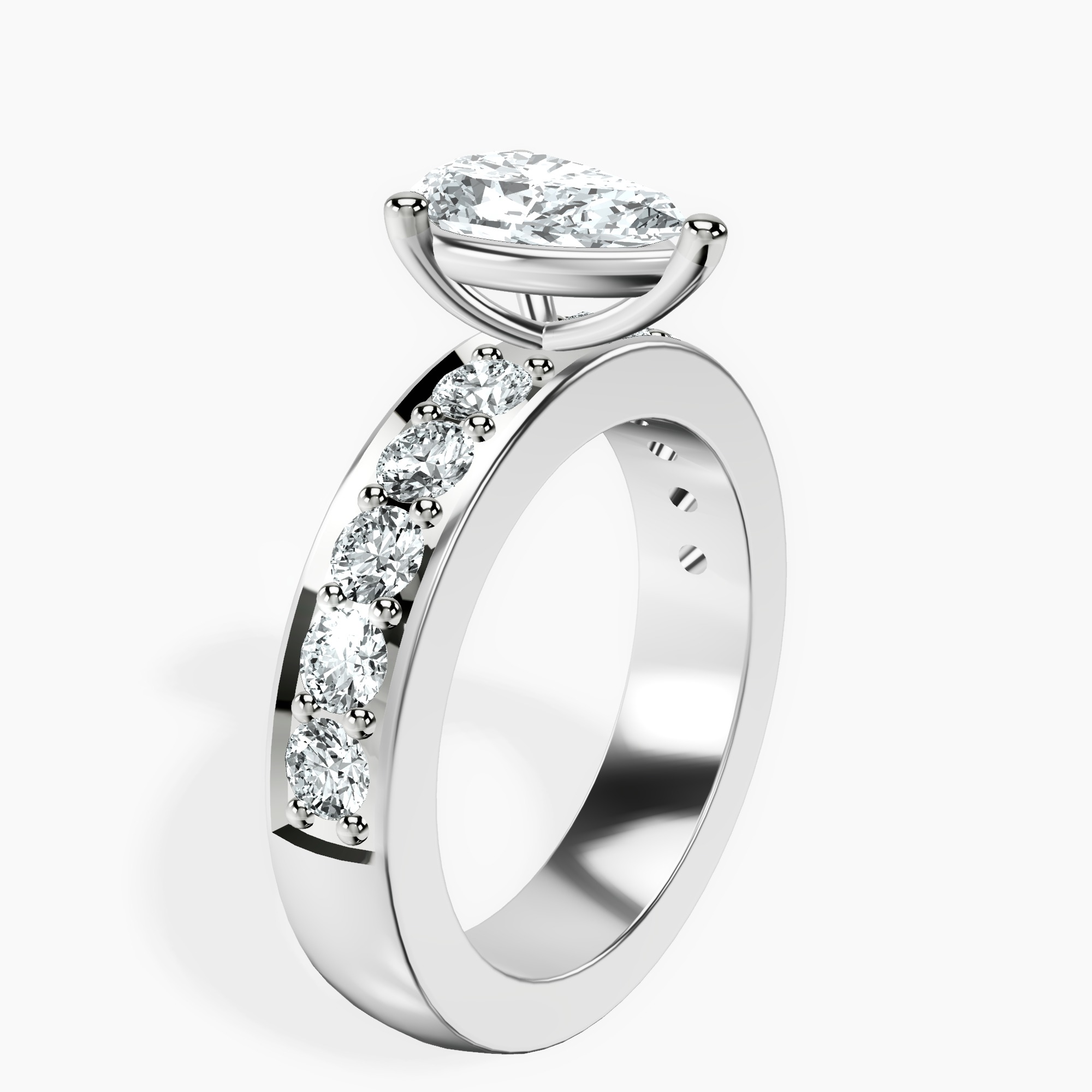 1.45 ct. pear Alfreda Half Eternity Ring in 14kt white gold standing product image one