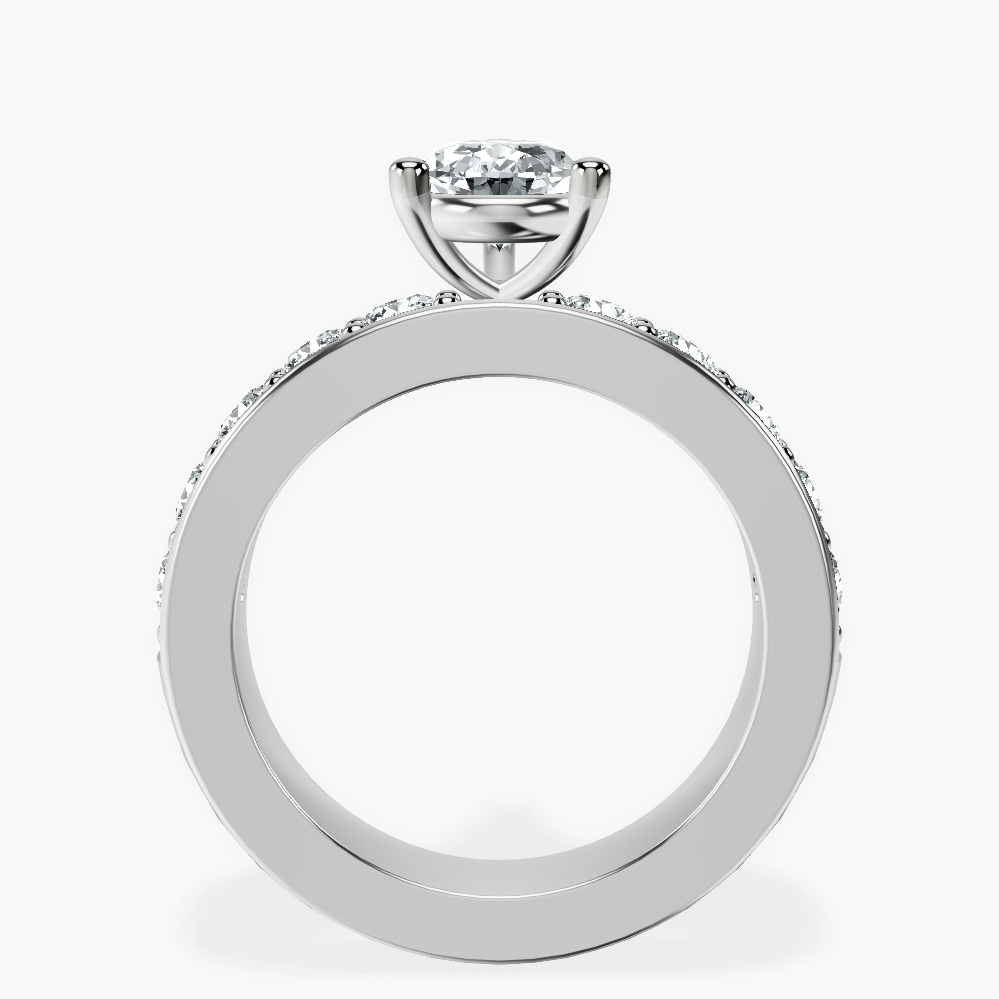 1.45 ct. pear Alfreda Half Eternity Ring in 14kt white gold side right image one