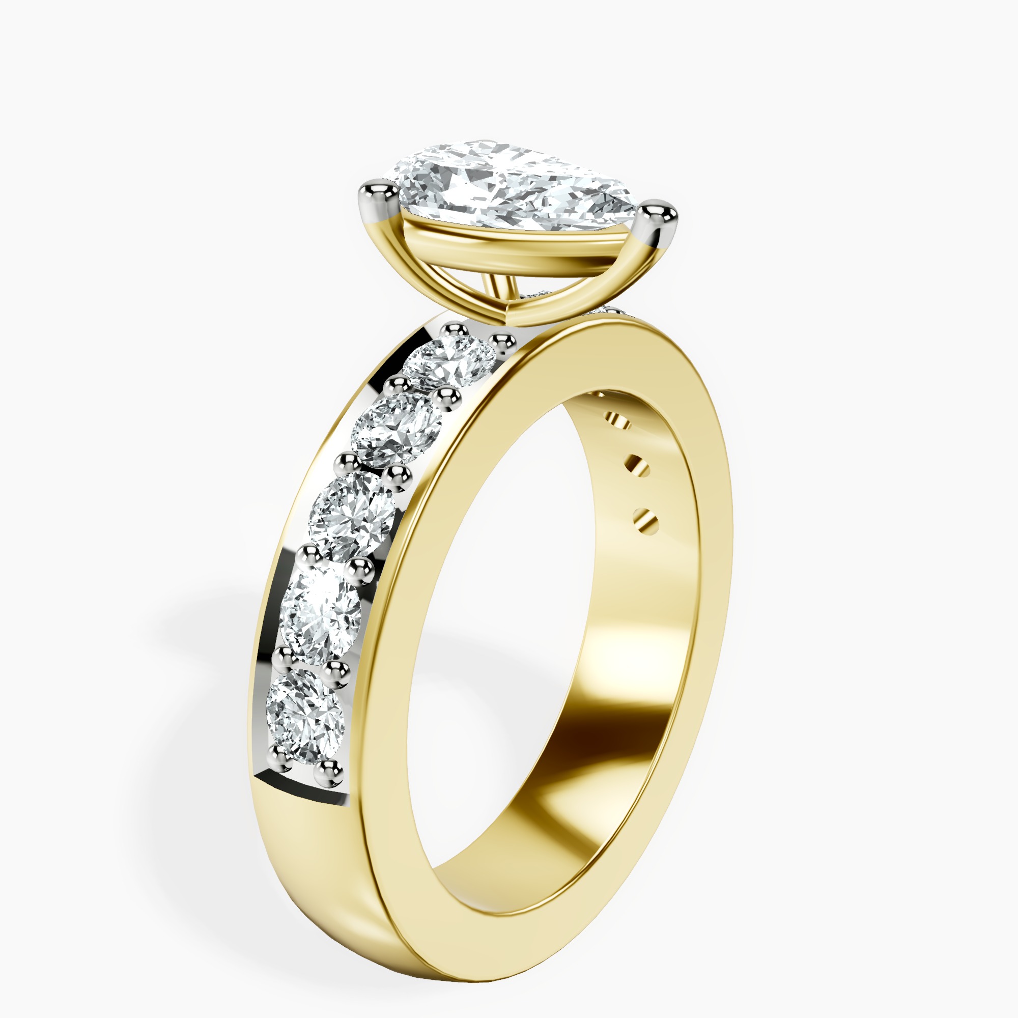 1.40 ct. pear Alfreda Half Eternity Ring in 14kt yellow gold standing product image one