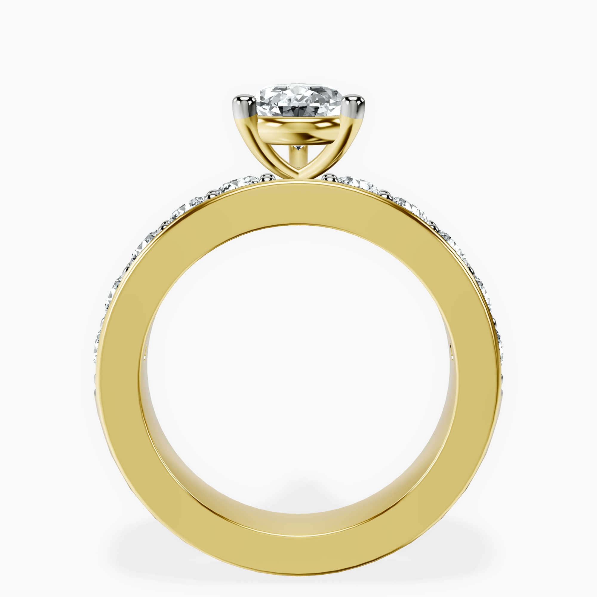 1.40 ct. pear Alfreda Half Eternity Ring in 14kt yellow gold side right image one