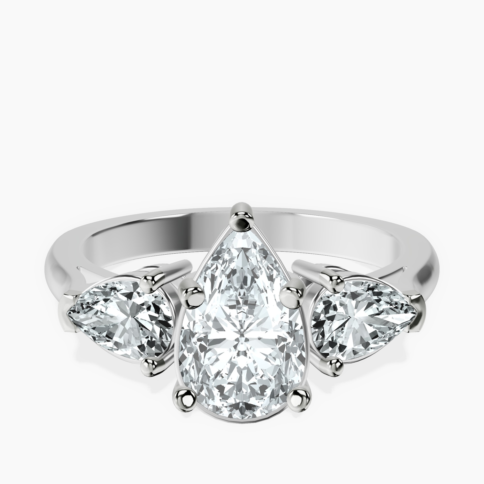 2.96 ct. pear Winnie Harlow Engagement Ring in 14kt white gold rtr top