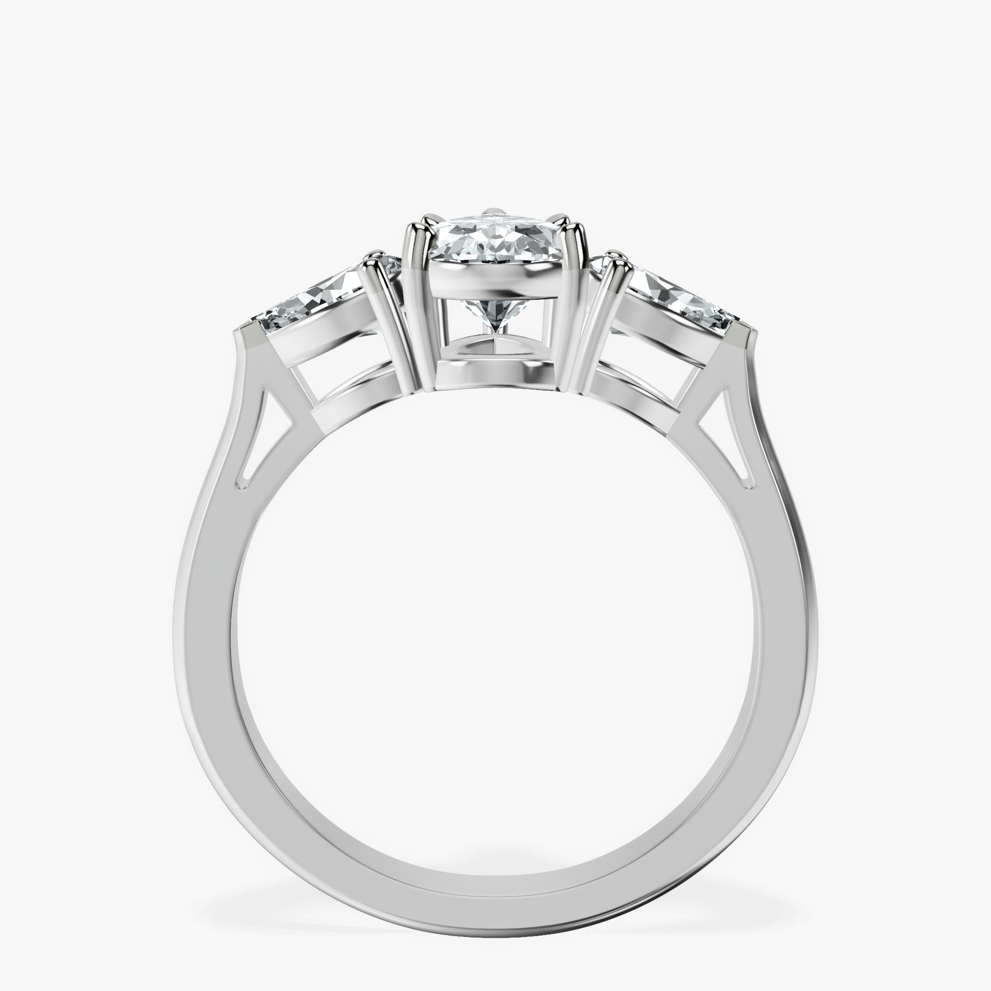 2.96 ct. pear Winnie Harlow Engagement Ring in 14kt white gold side right image one