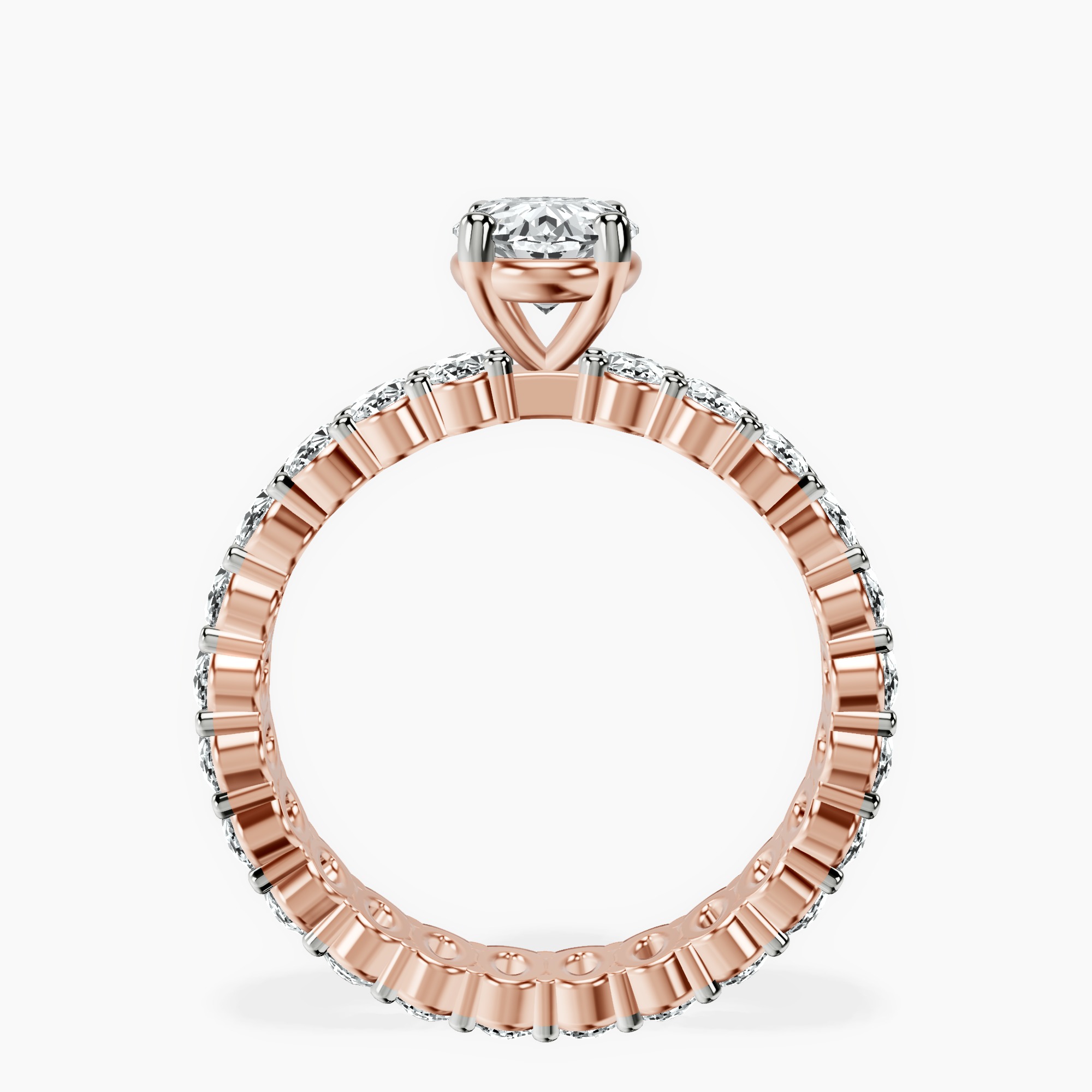 1.37 ct. oval Celeste Side Oval Ring in 14kt rose gold side right image one