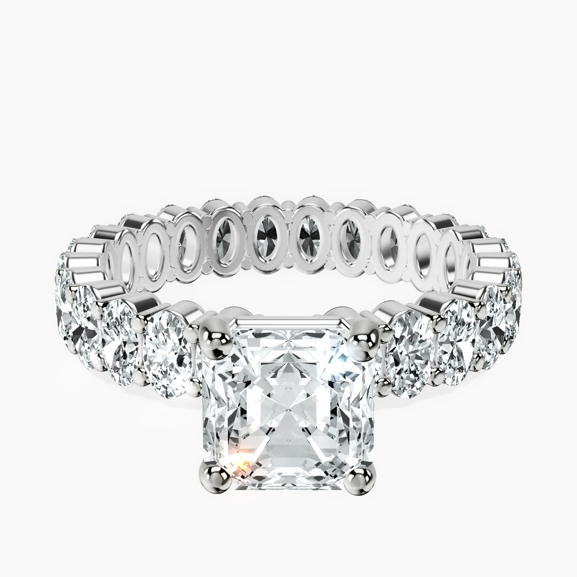 Platinum Celeste Side Oval Lab Diamond Eternity Ring front image