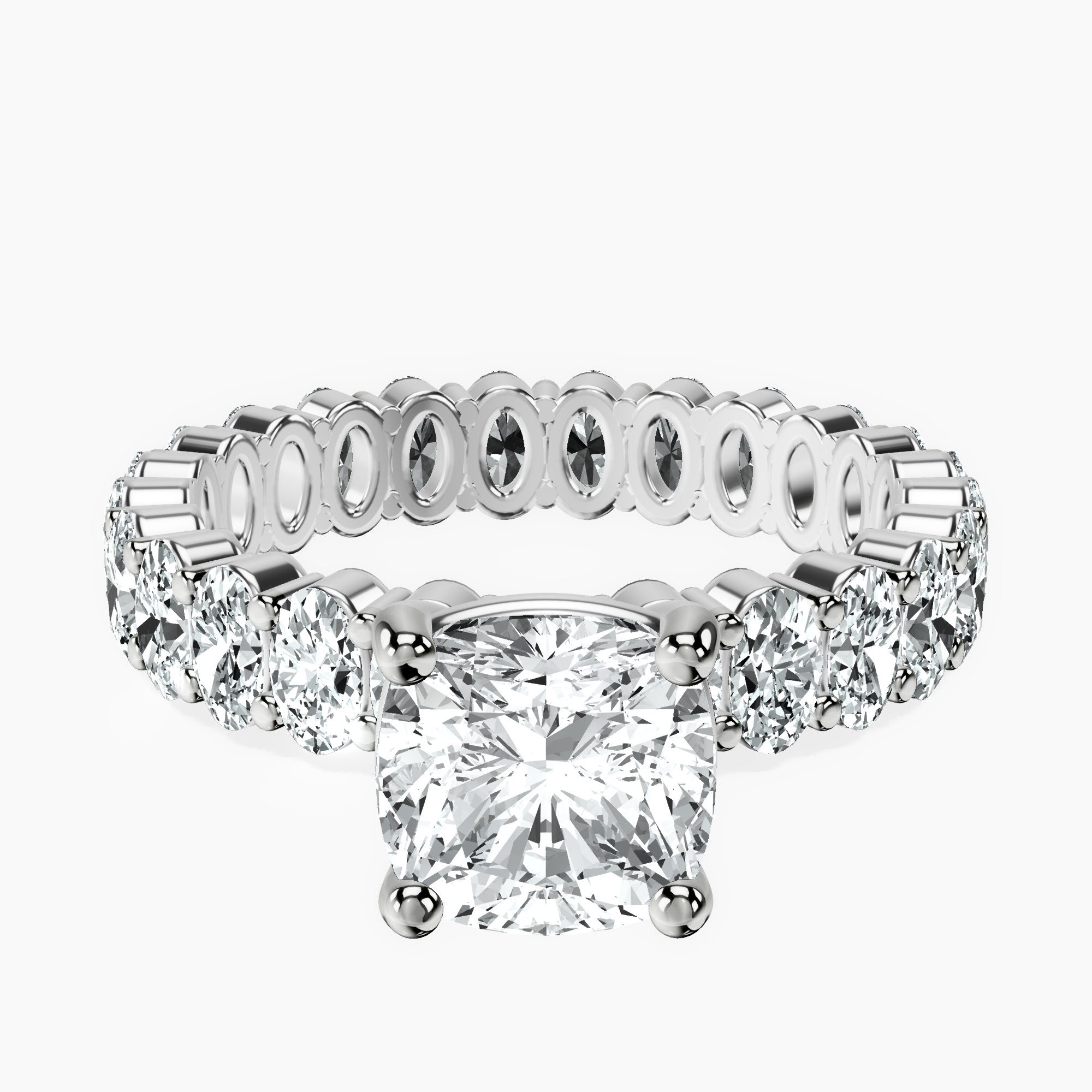Platinum Celeste Side Oval Lab Diamond Eternity Ring front image