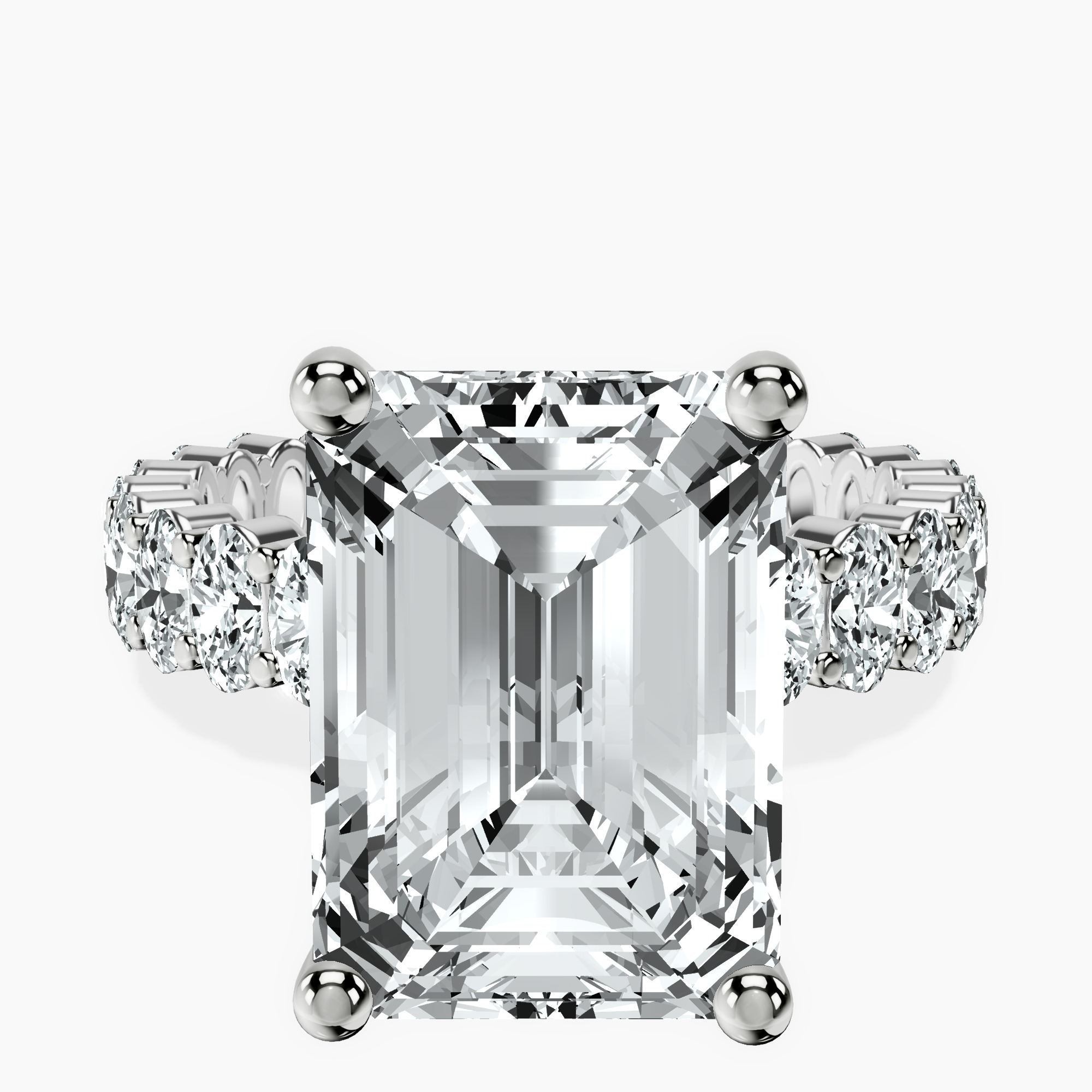 Platinum Celeste Side Oval Lab Diamond Eternity Ring front image