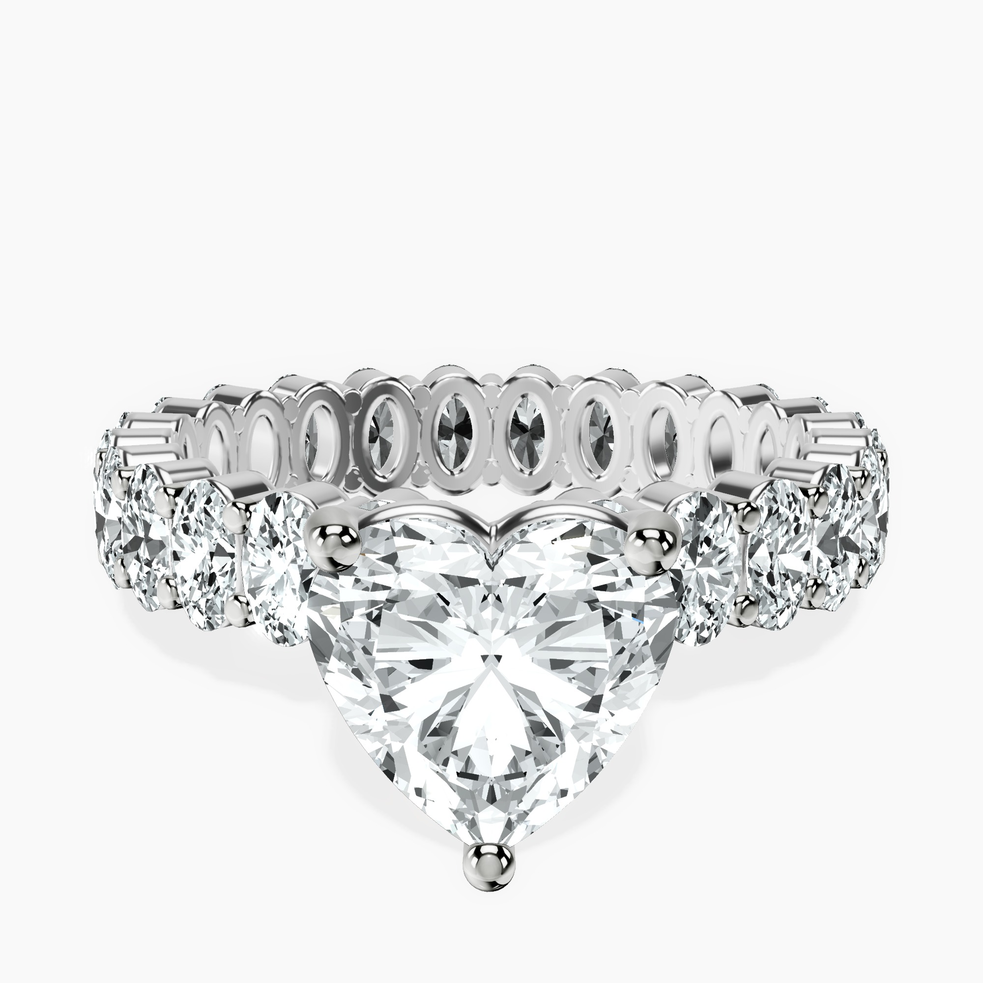 9Ct White Gold Celeste Side Oval Lab Diamond Eternity Ring front image