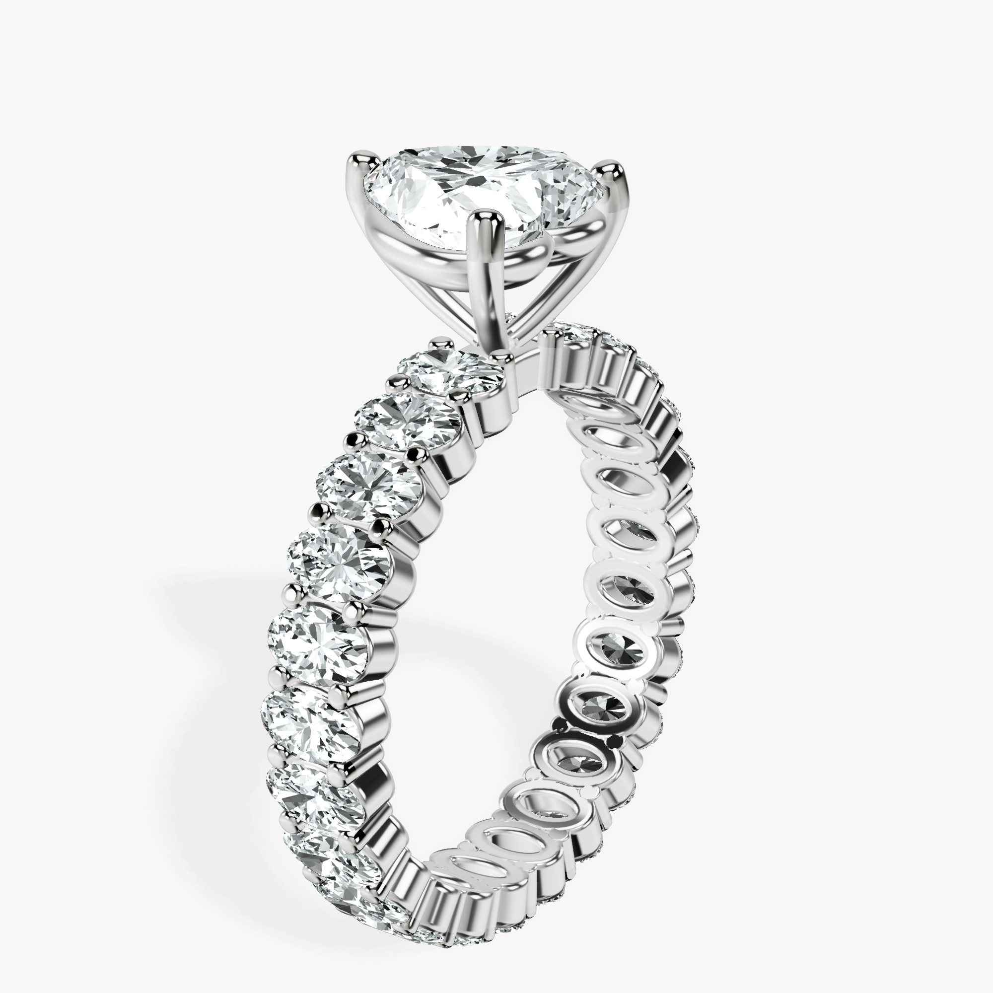 9Ct White Gold Celeste Side Oval Lab Diamond Eternity Ring standing product image one