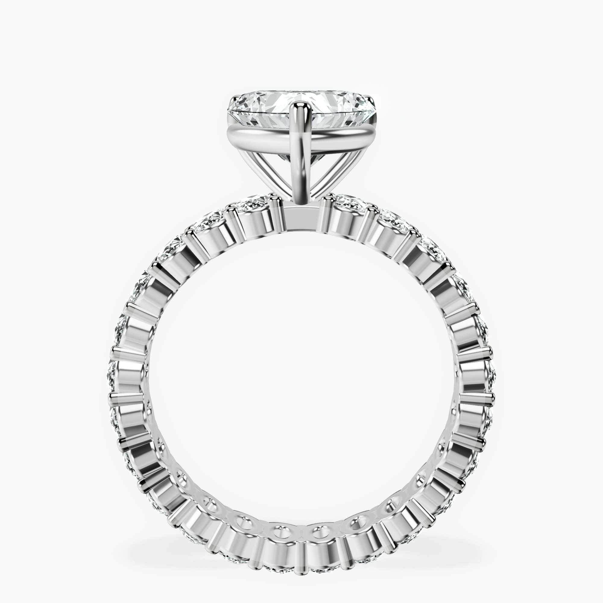 9Ct White Gold Celeste Side Oval Lab Diamond Eternity Ring side right image one