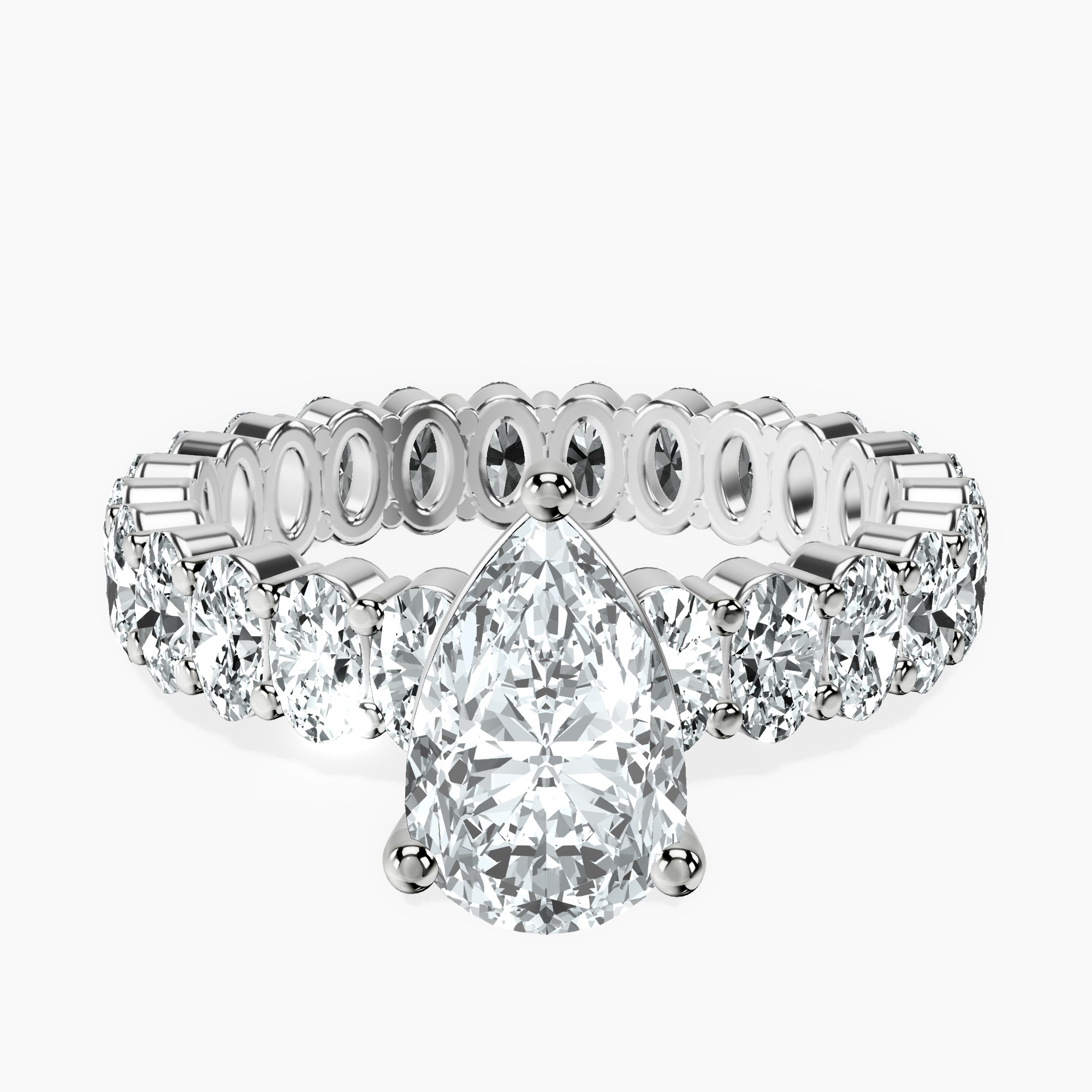1.34 ct. pear Celeste Side Oval Ring in 14kt white gold rtr top