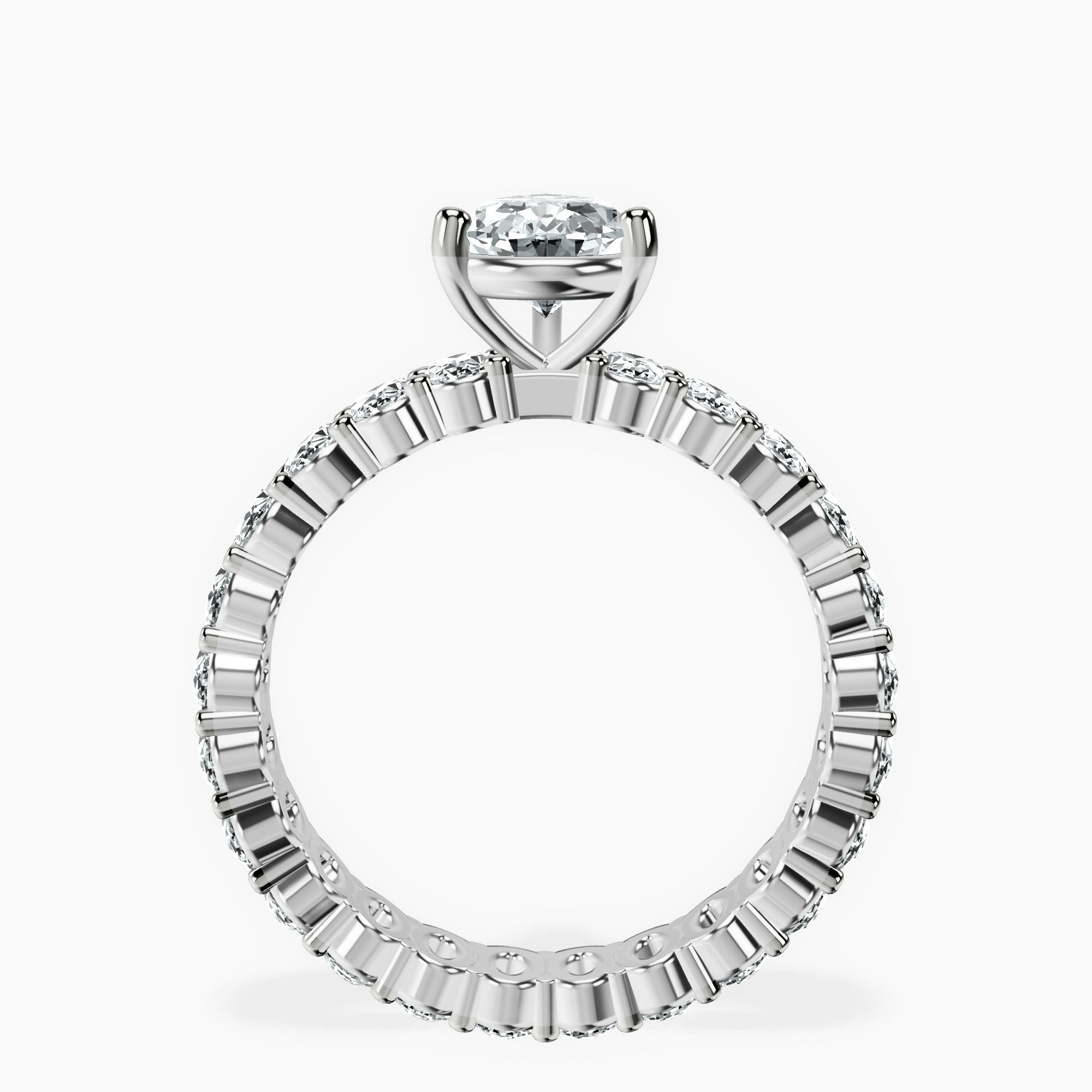 1.34 ct. pear Celeste Side Oval Ring in 14kt white gold side right image one