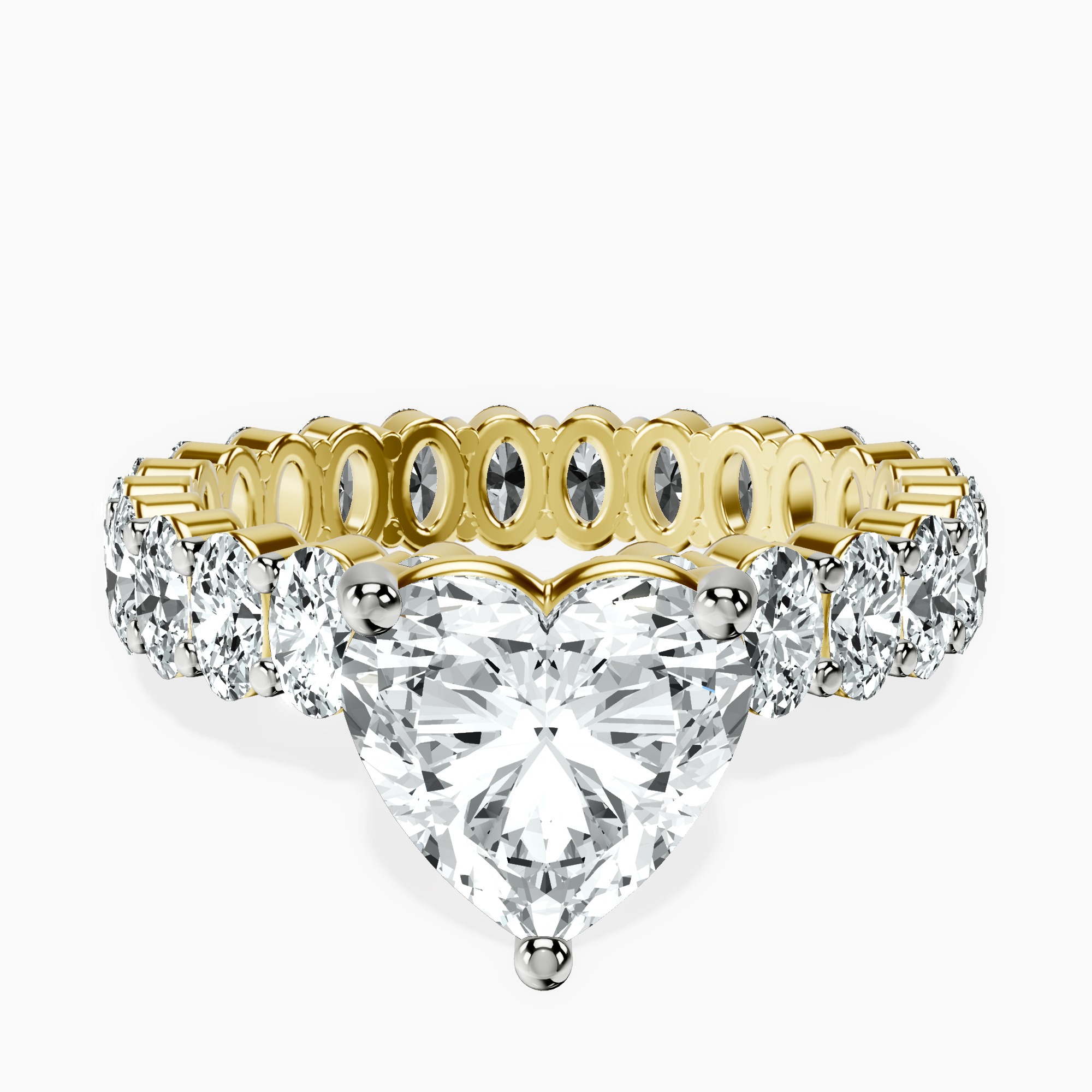 10kt Yellow Gold Celeste Side Oval Lab Diamond Eternity Ring rtr top