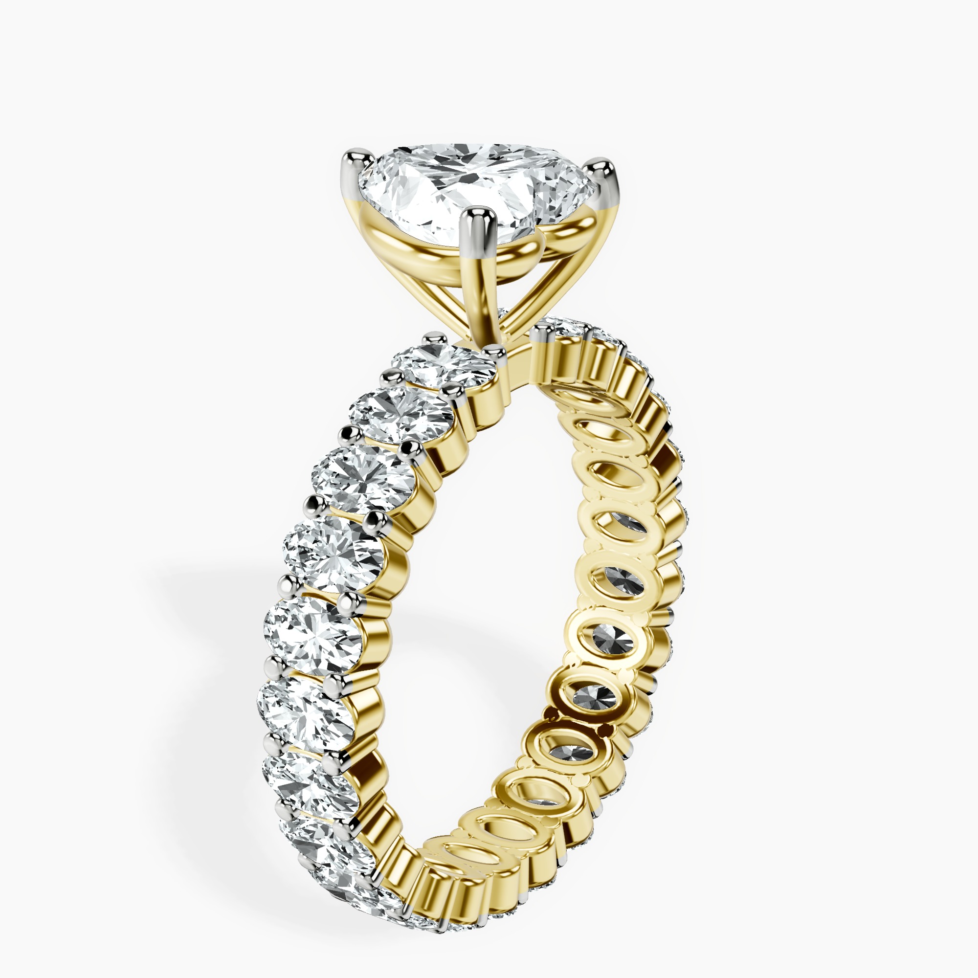 10kt Yellow Gold Celeste Side Oval Lab Diamond Eternity Ring standing product image one