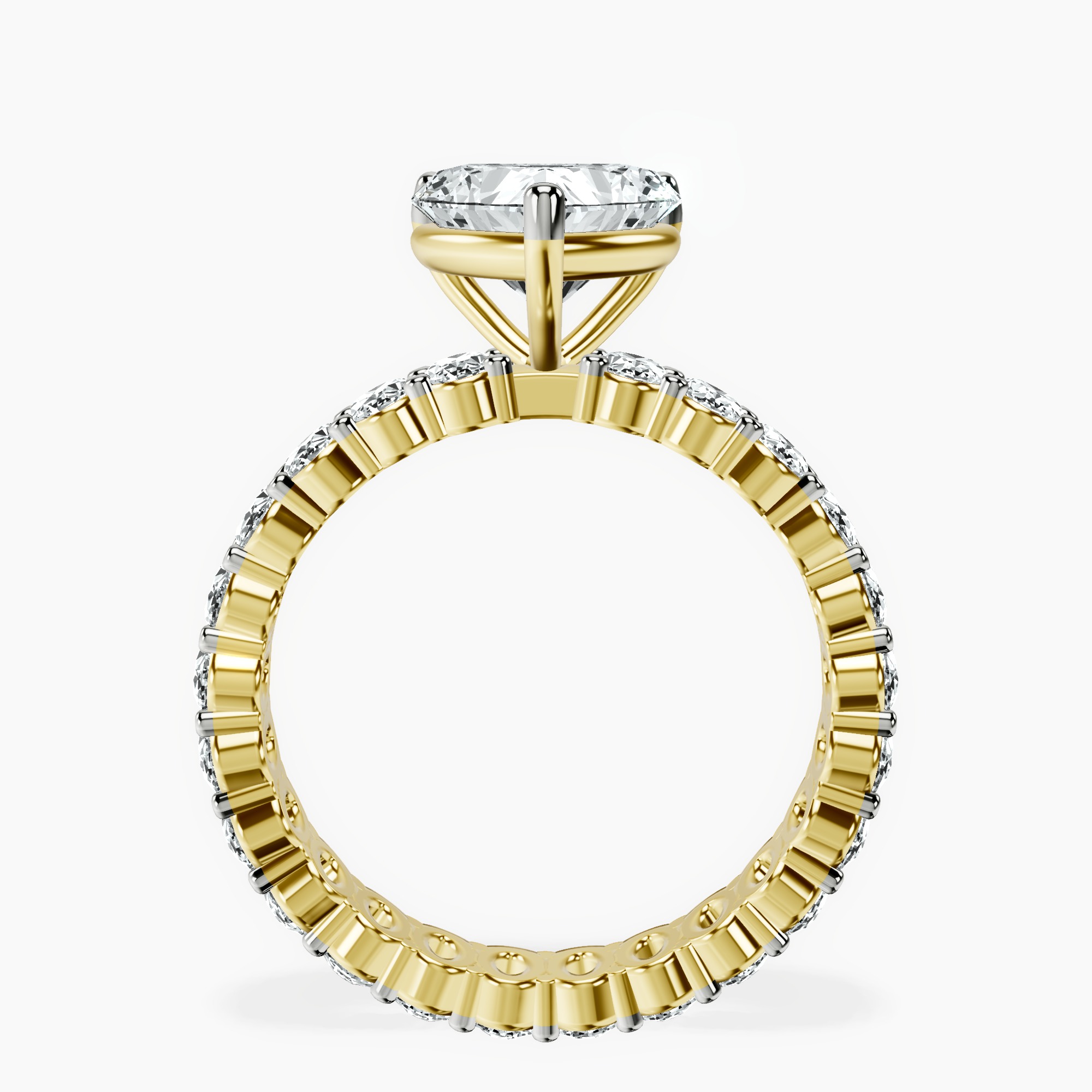 10kt Yellow Gold Celeste Side Oval Lab Diamond Eternity Ring side right image one