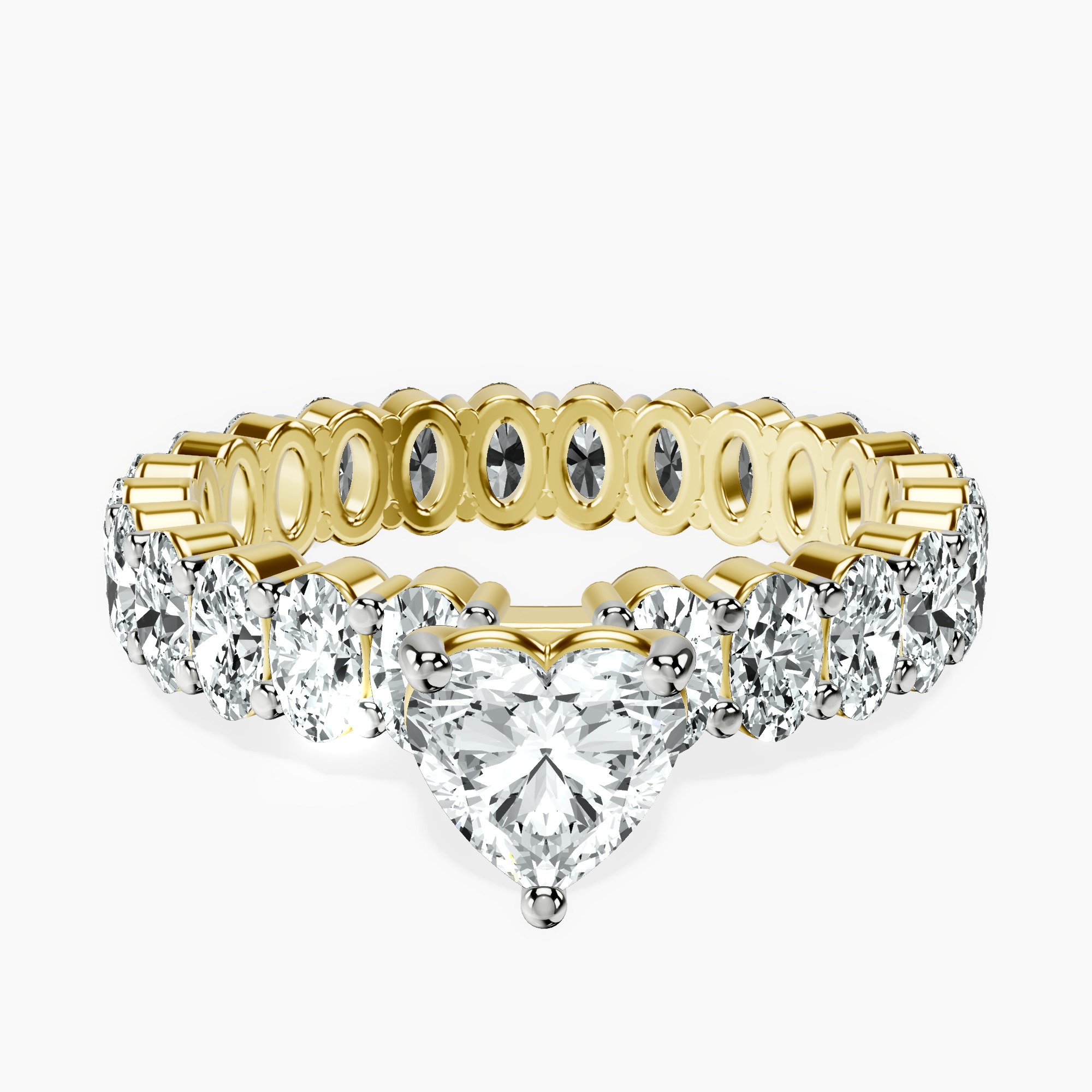 10kt Yellow Gold Celeste Side Oval Lab Diamond Eternity Ring front image