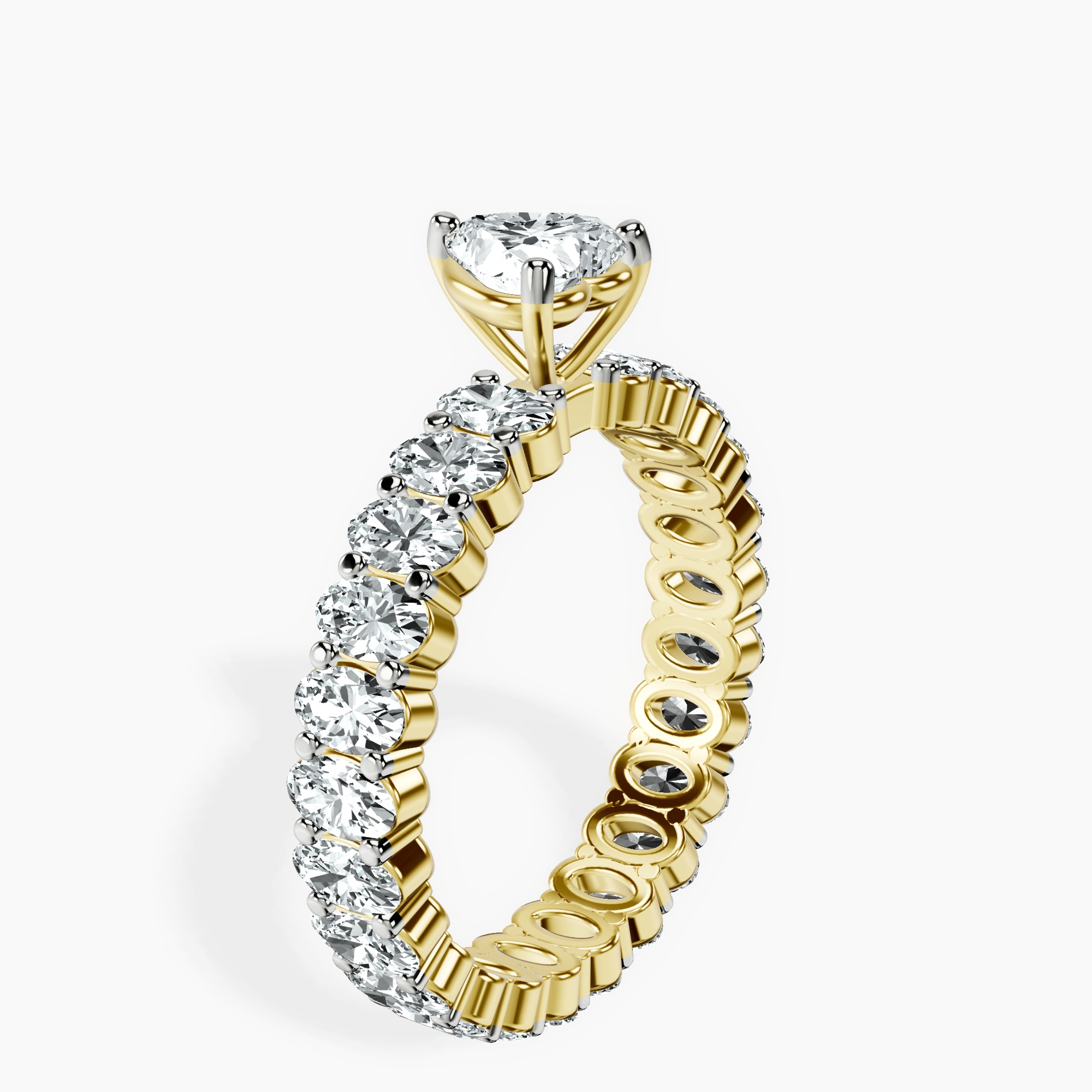 10kt Yellow Gold Celeste Side Oval Lab Diamond Eternity Ring standing product image one