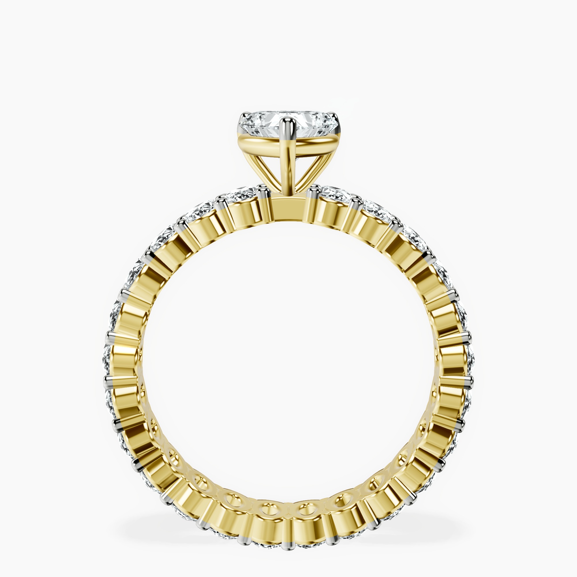 10kt Yellow Gold Celeste Side Oval Lab Diamond Eternity Ring side right image one