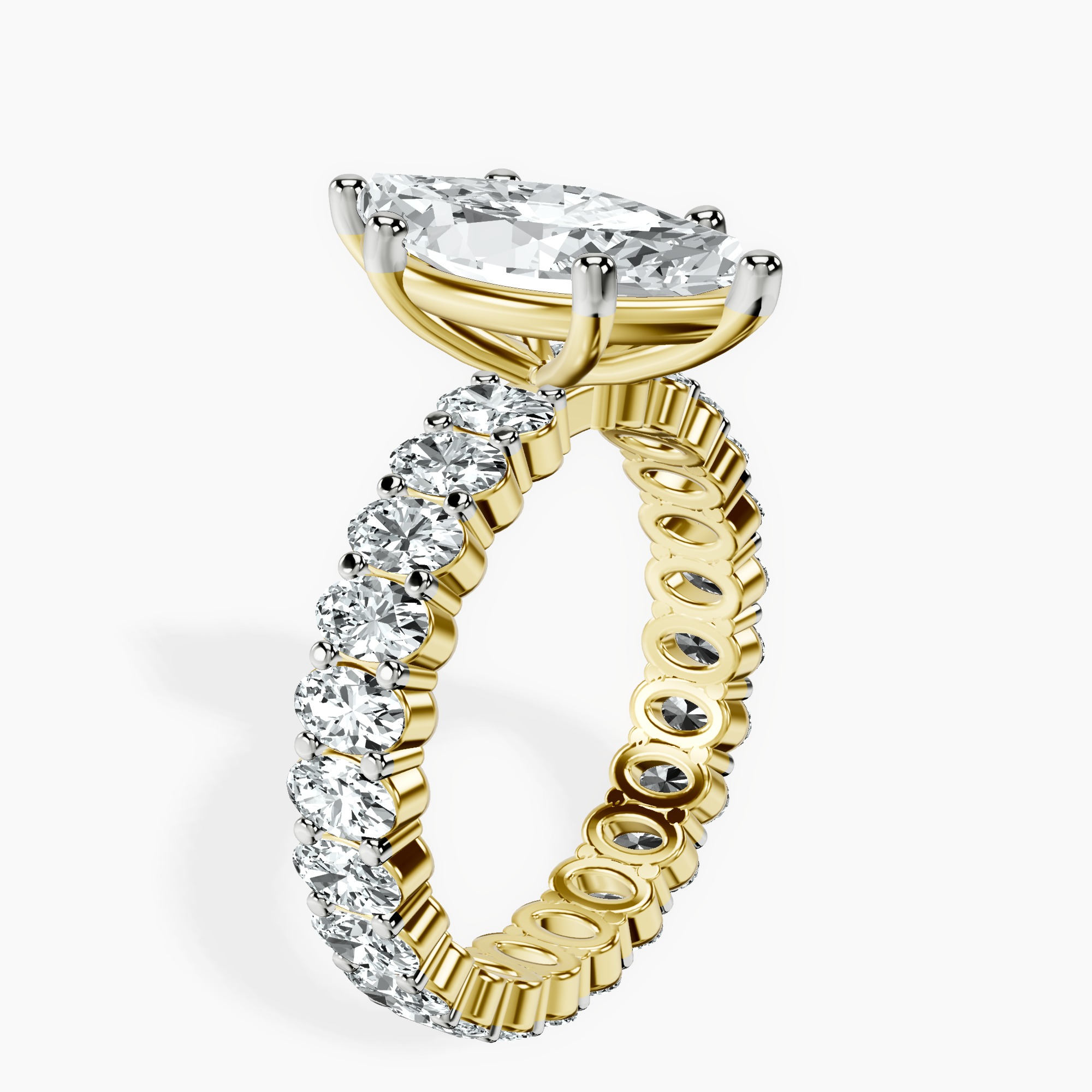 2.73 ct. marquise Celeste Side Oval Ring in 14kt yellow gold standing product image one