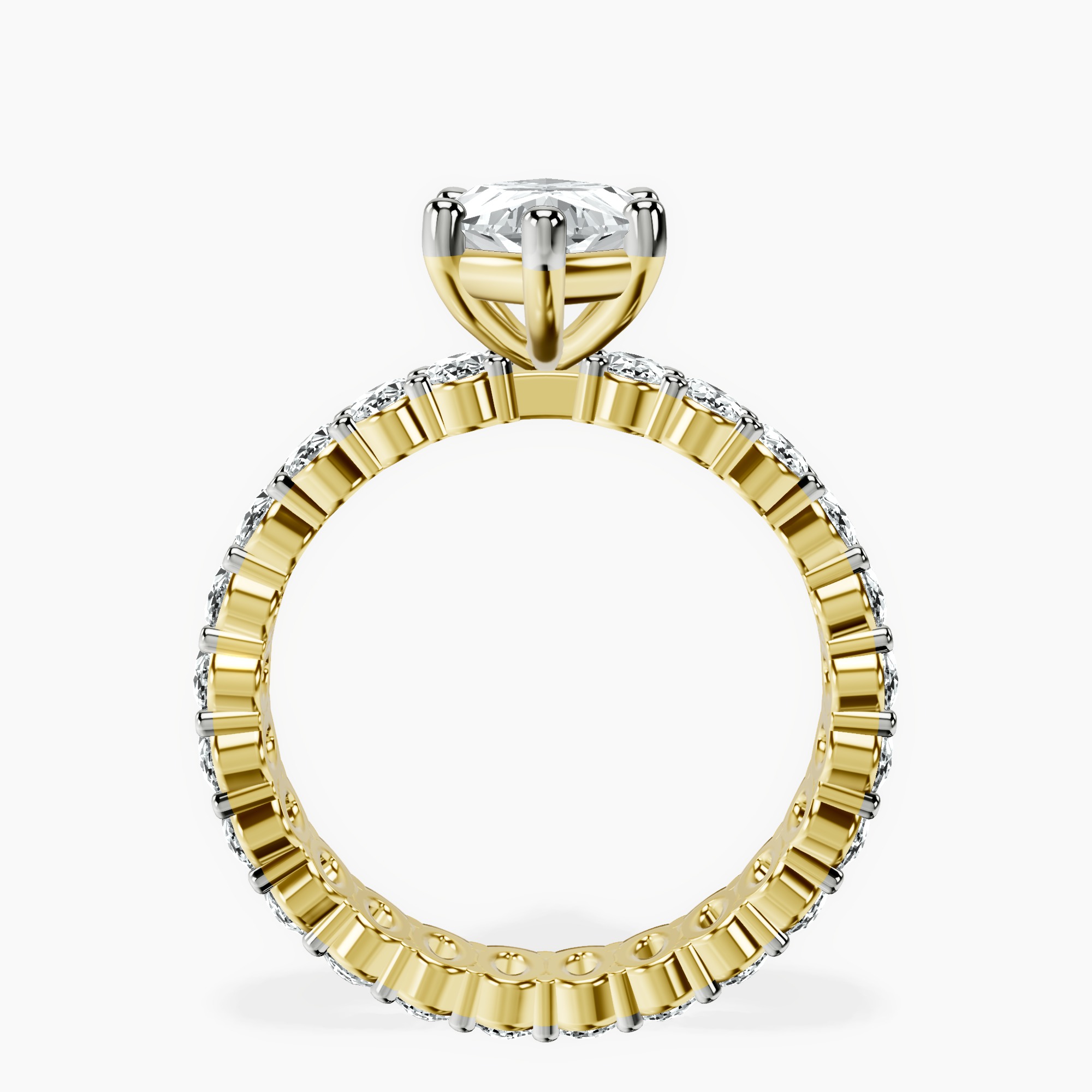 2.73 ct. marquise Celeste Side Oval Ring in 14kt yellow gold side right image one