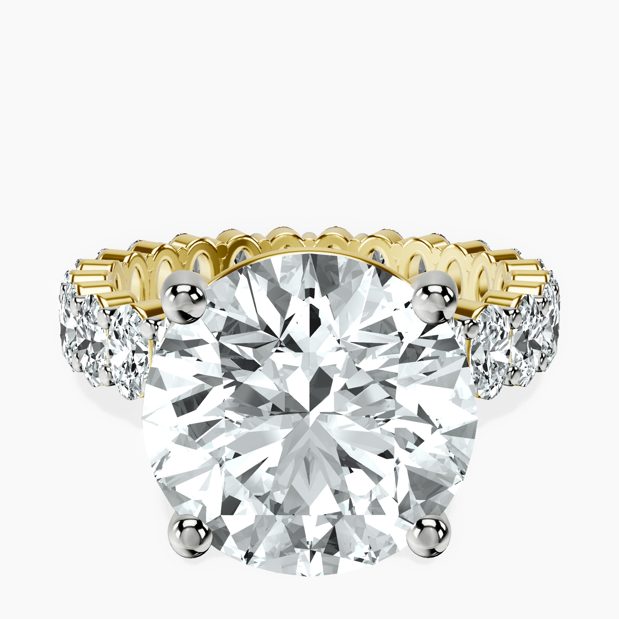 10kt Yellow Gold Celeste Side Oval Lab Diamond Eternity Ring front image