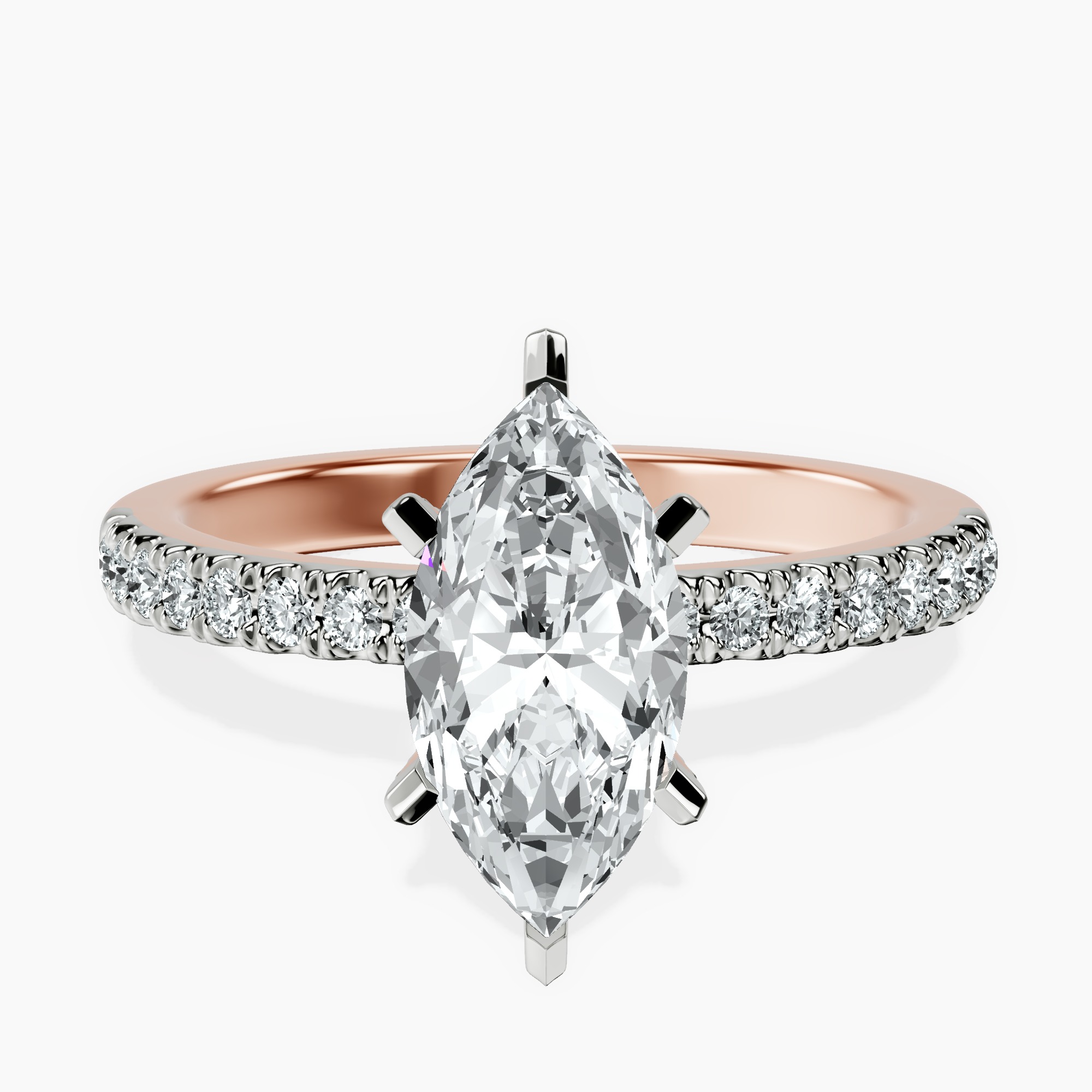 1.43 ct. marquise Sara Tapered Eternity Ring in 14kt rose gold rtr top