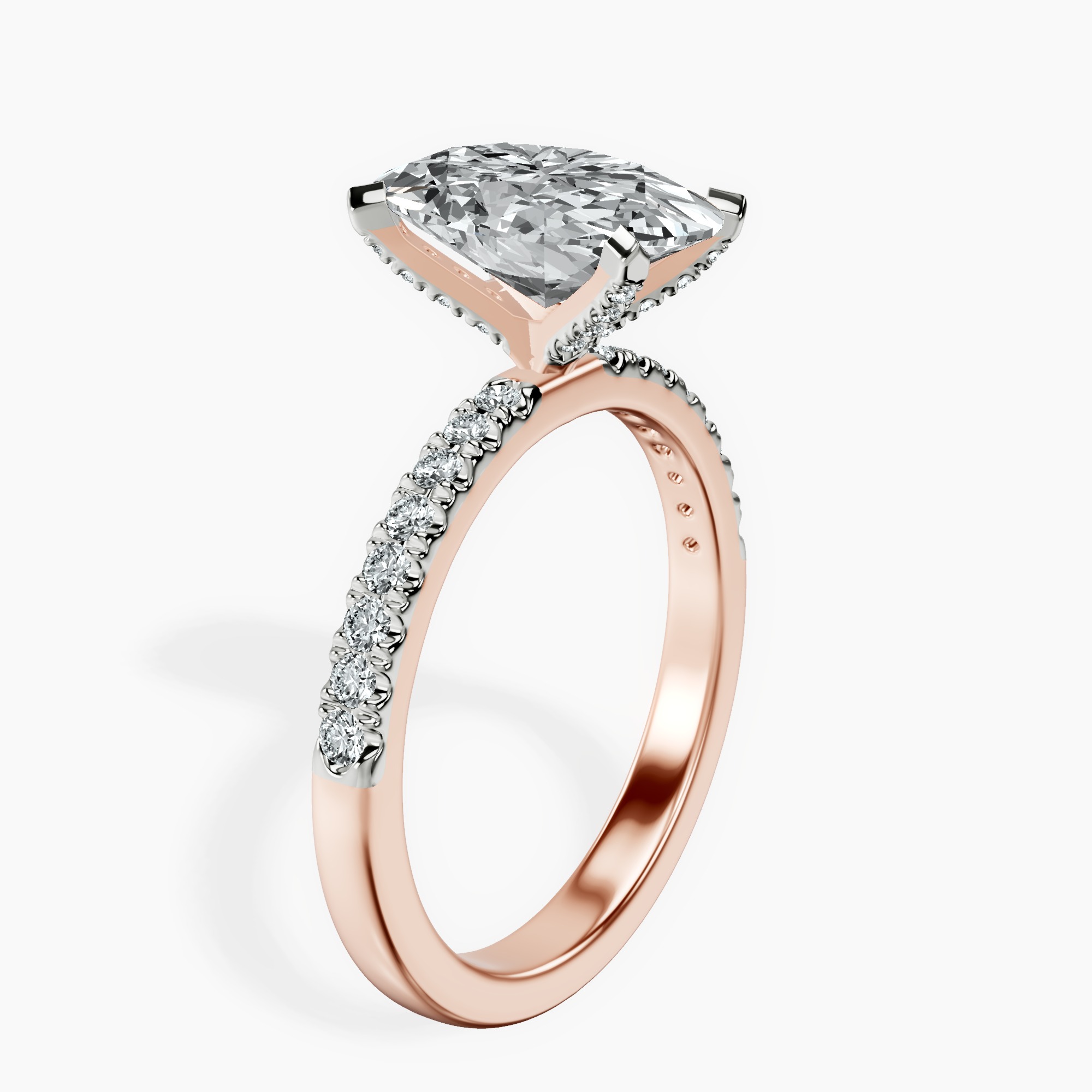 2.44 ct. oval Sara Tapered Eternity Ring in 14kt rose gold standing product image one
