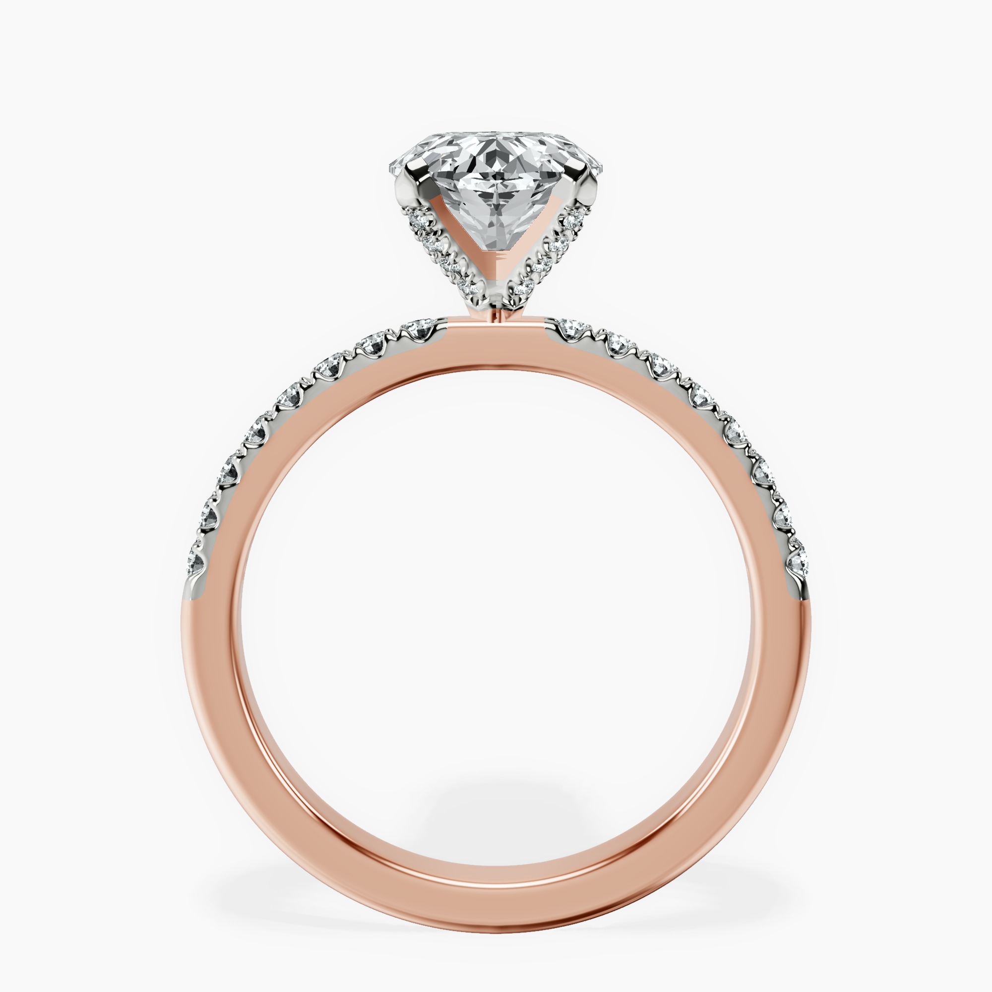 2.44 ct. oval Sara Tapered Eternity Ring in 14kt rose gold side right image one