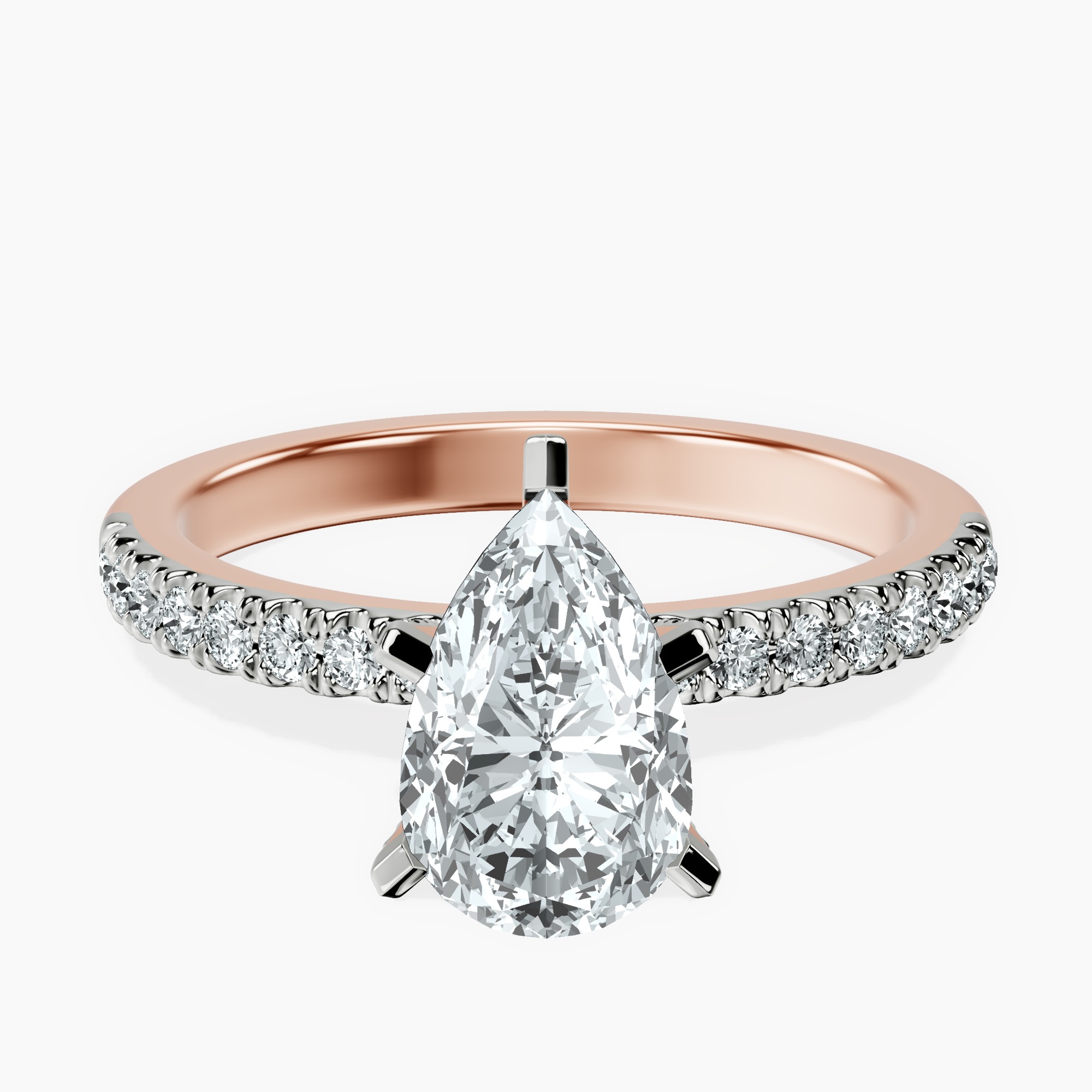 1.34 ct. pear Sara Tapered Eternity Ring in 18kt rose gold rtr top