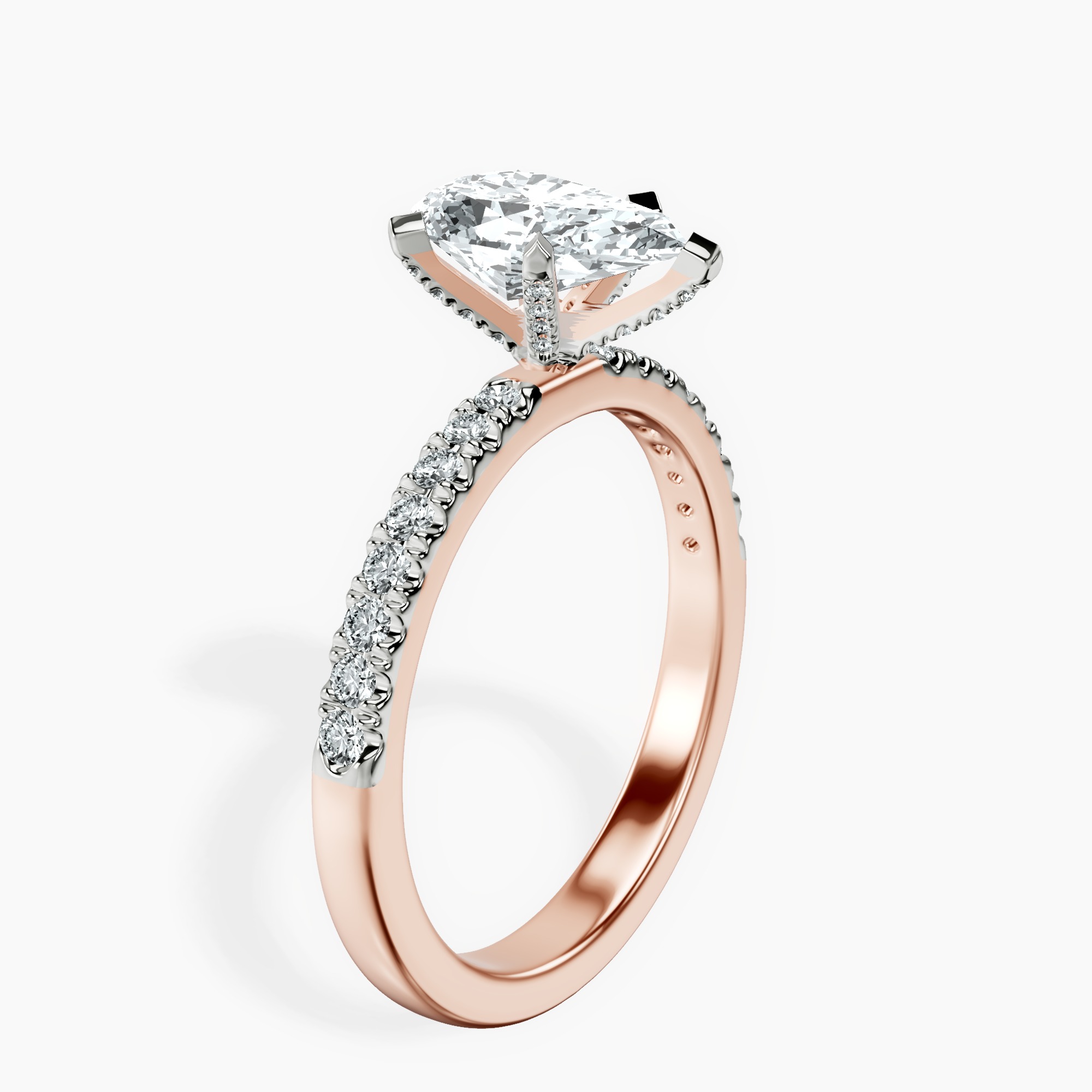 1.34 ct. pear Sara Tapered Eternity Ring in 18kt rose gold standing product image one