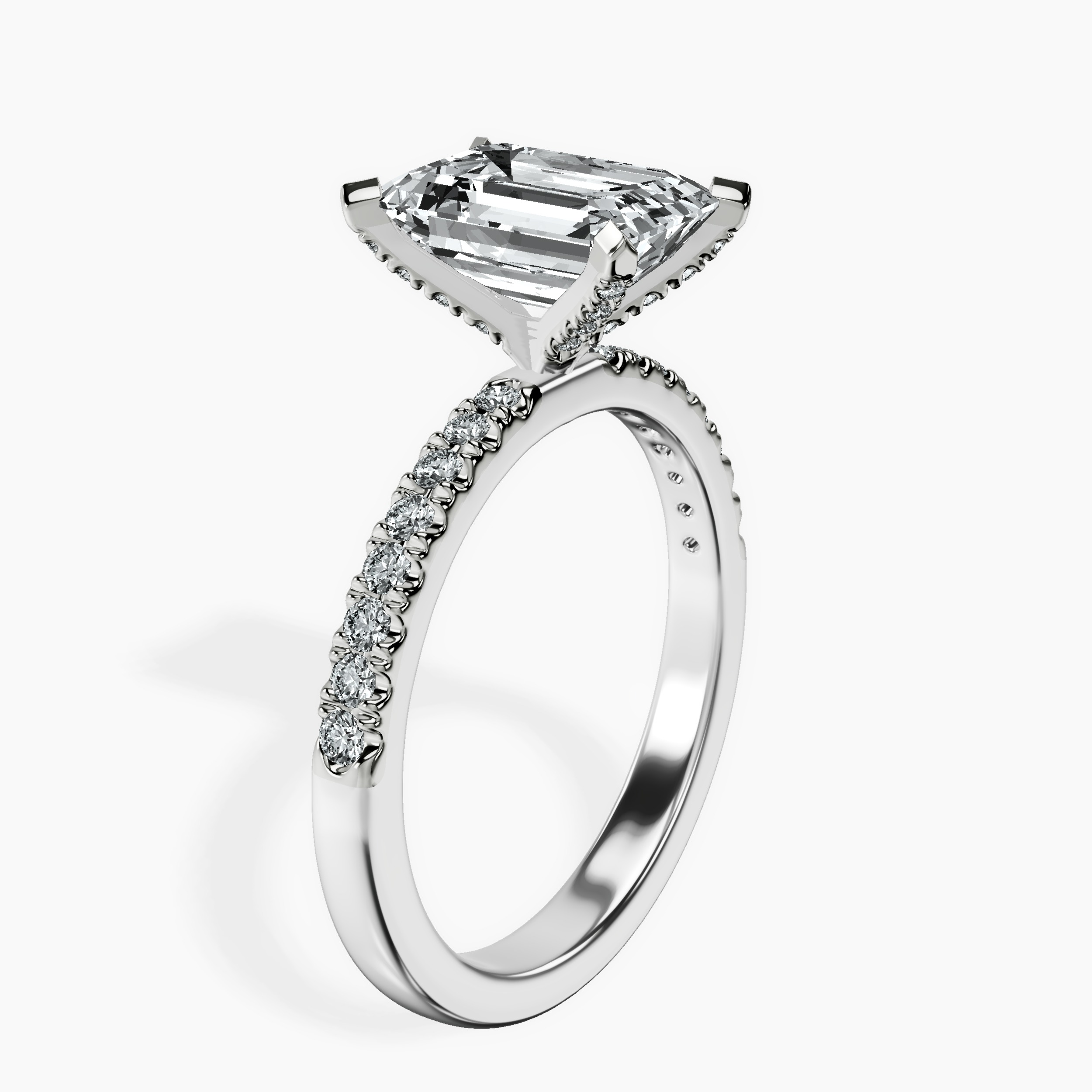 2.16 ct. emerald Sara Tapered Eternity Ring in platinum standing product image one