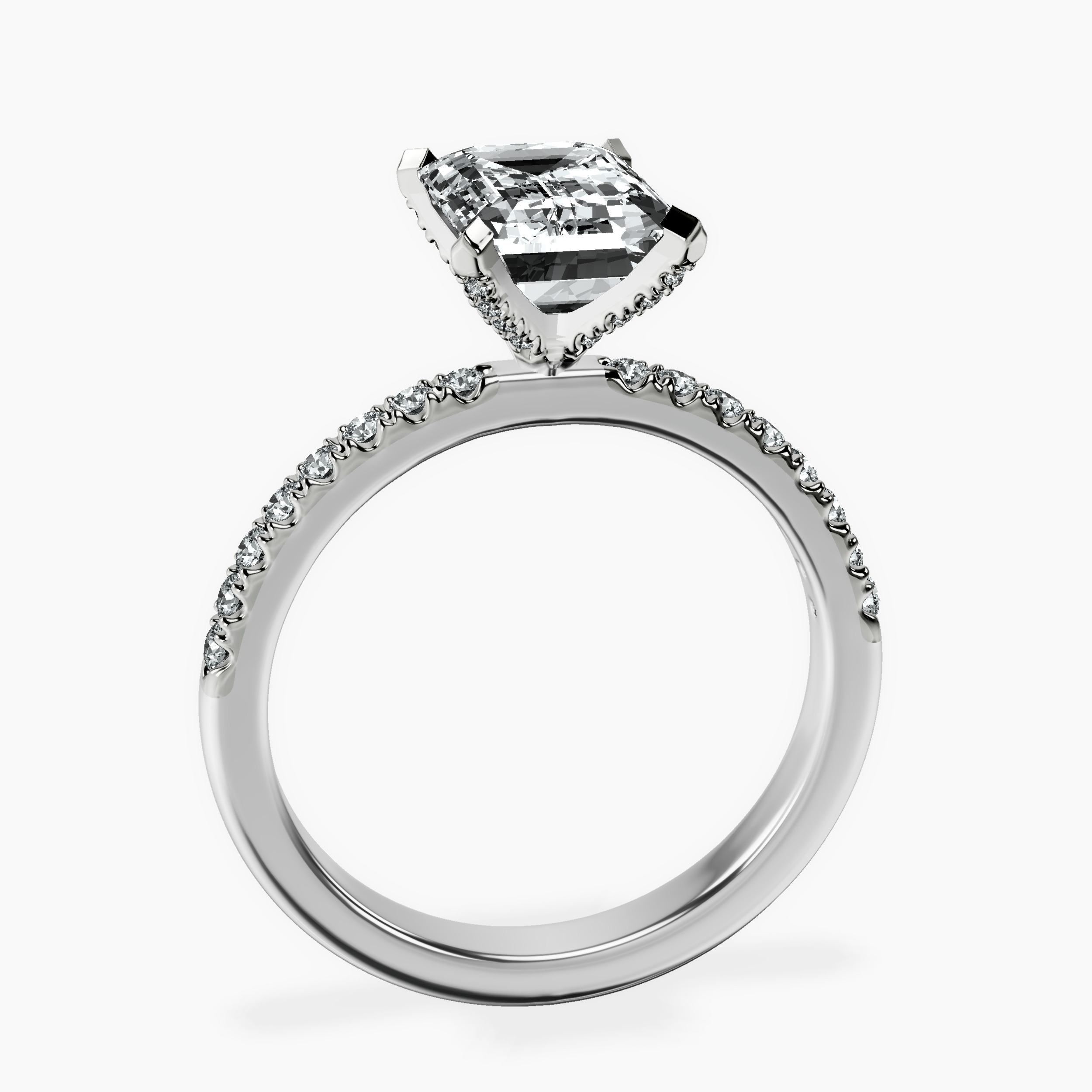 2.16 ct. emerald Sara Tapered Eternity Ring in platinum side right image one