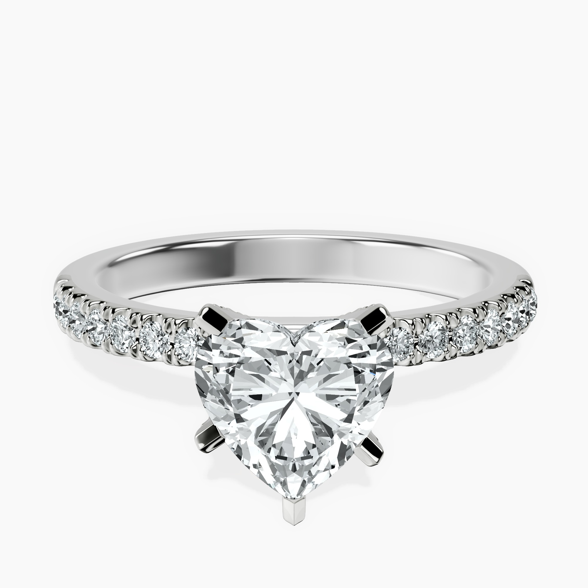 1.29 ct. heart Sara Tapered Eternity Ring in 14kt white gold rtr top