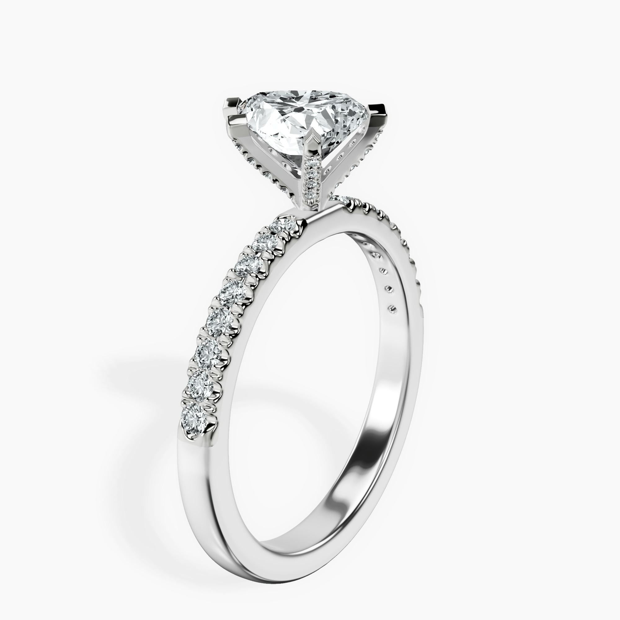 1.29 ct. heart Sara Tapered Eternity Ring in 14kt white gold standing product image one