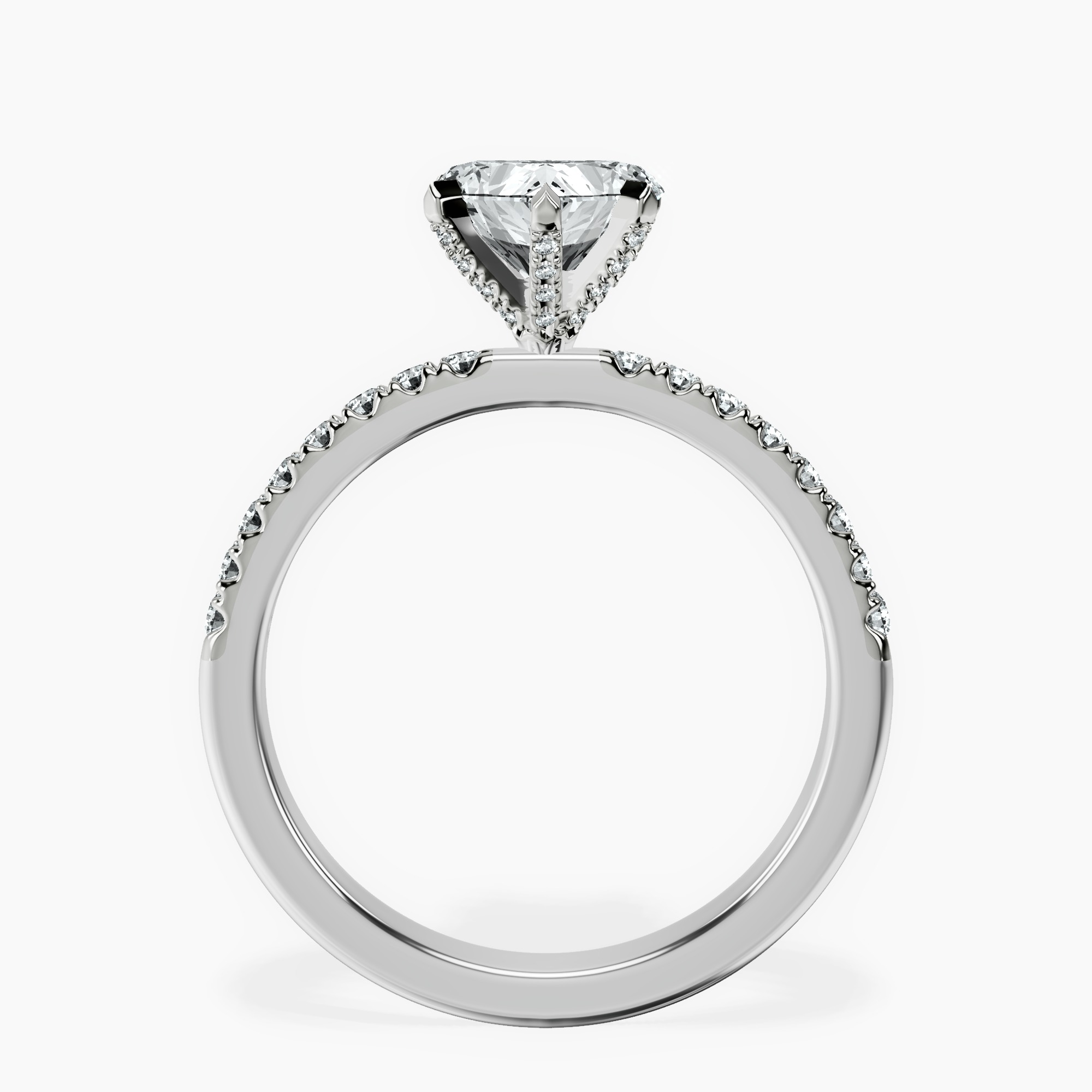 1.29 ct. heart Sara Tapered Eternity Ring in 14kt white gold side right image one