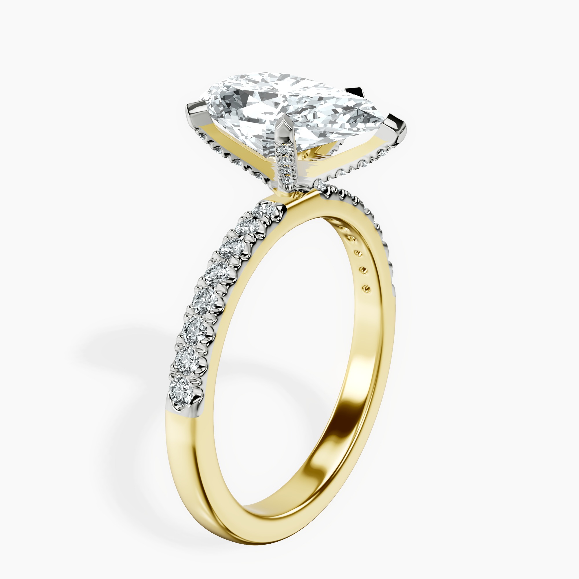 2.53 ct. pear Sara Tapered Eternity Ring in 10kt yellow gold standing product image one