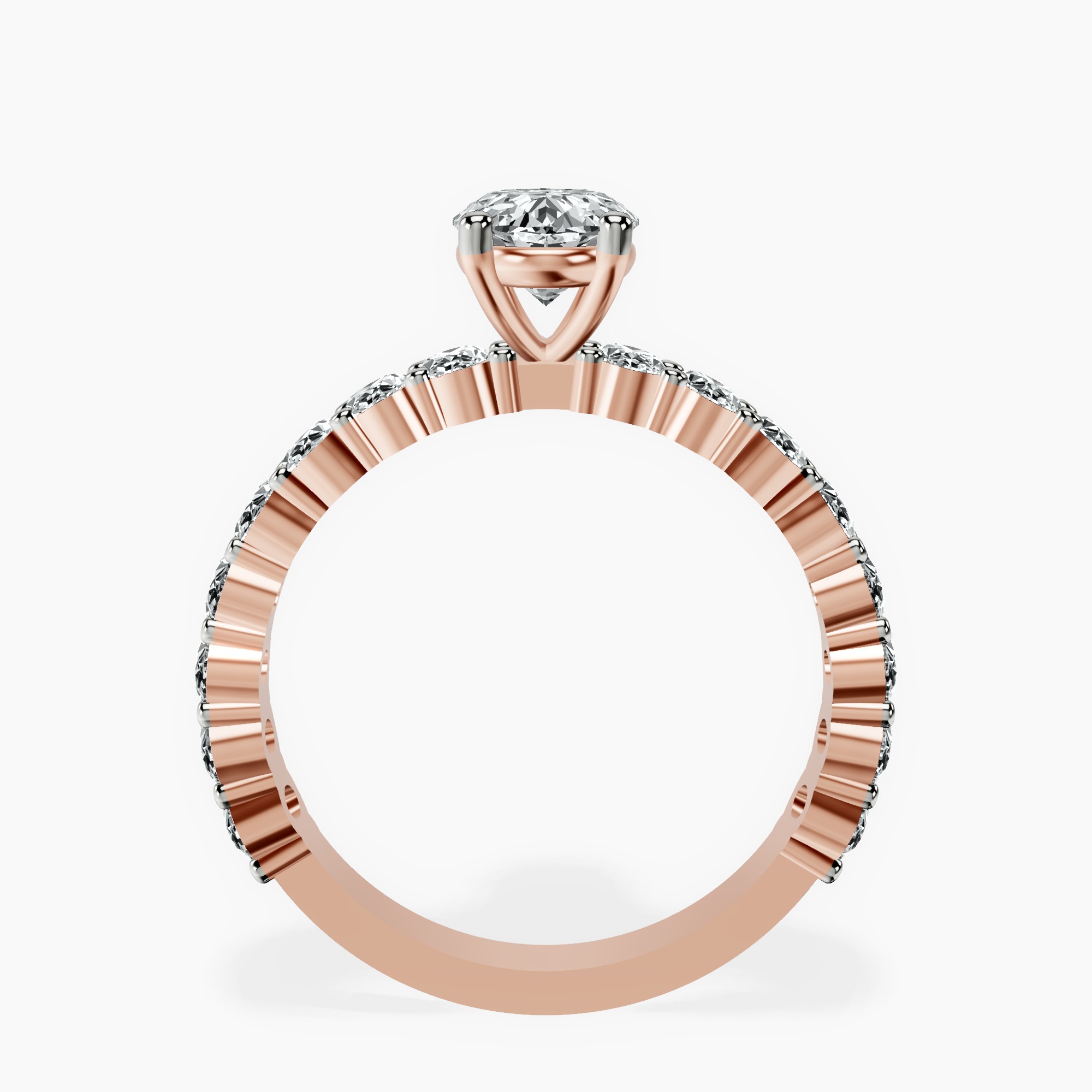 1.37 ct. oval Lillian Side Oval Ring in 10kt rose gold side right image one