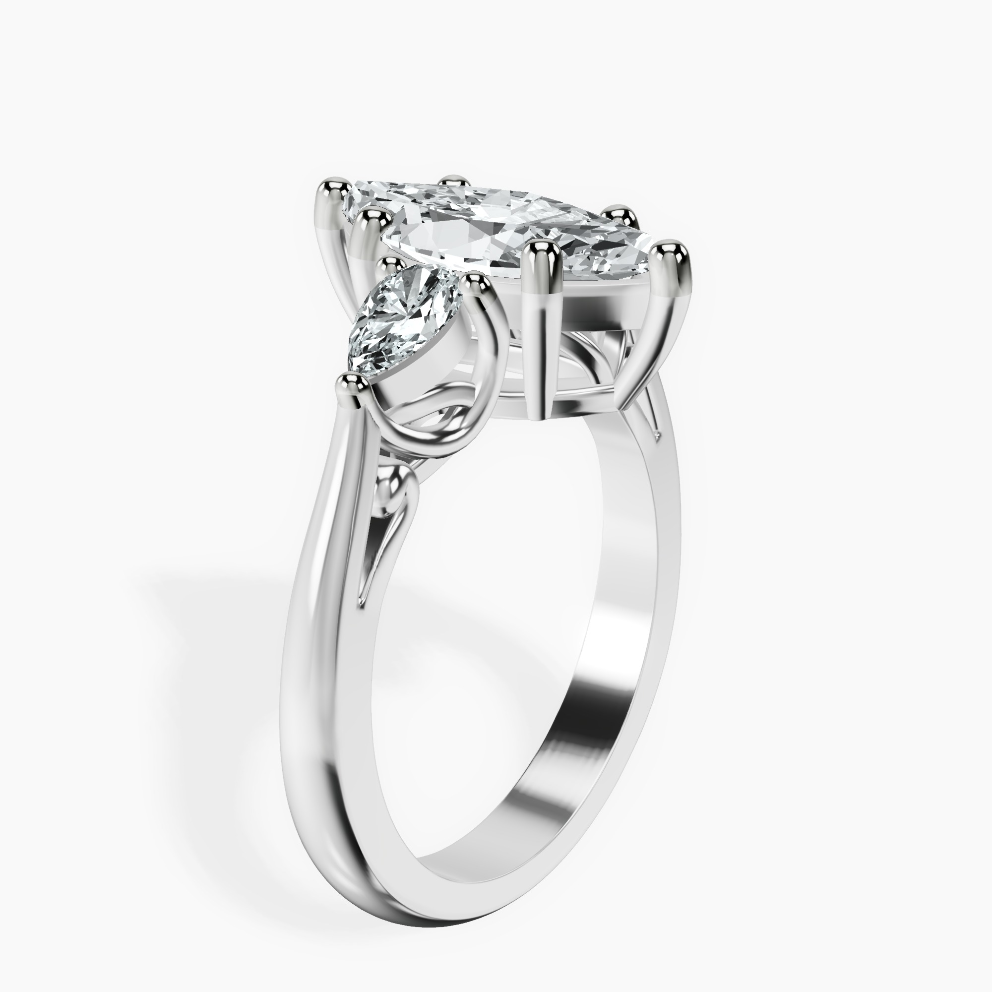 1.44 ct. marquise Leona Side Pear Ring in 14kt white gold standing product image one