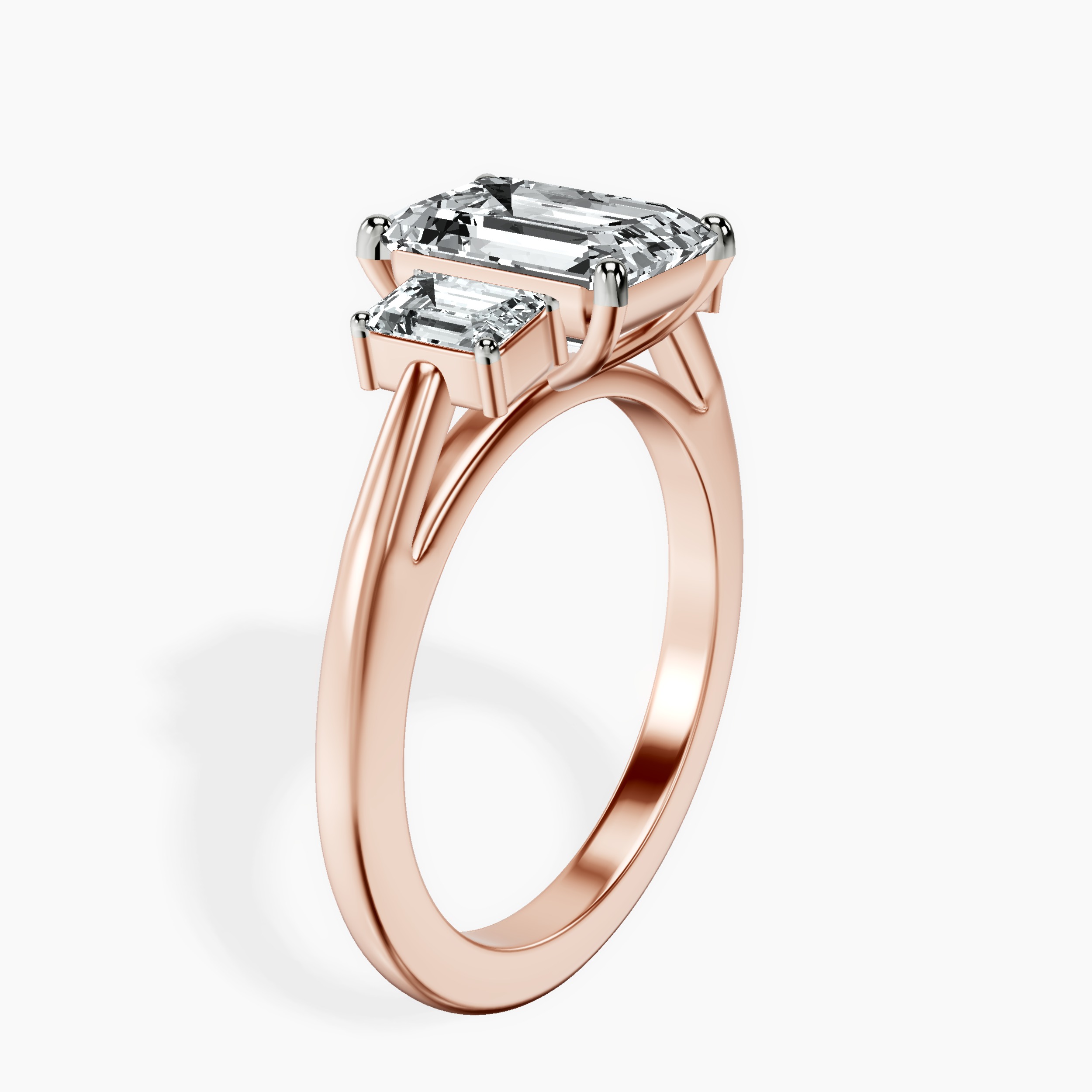2.16 ct. emerald Denise Side Emerald Ring in 14kt rose gold standing product image one