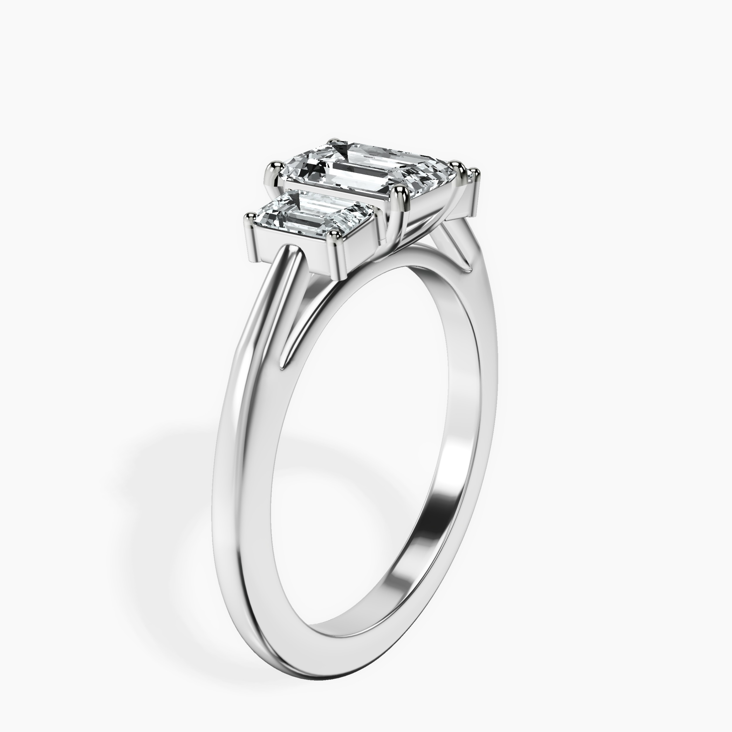 1.48 ct. emerald Denise Side Emerald Ring in 14kt white gold standing product image one