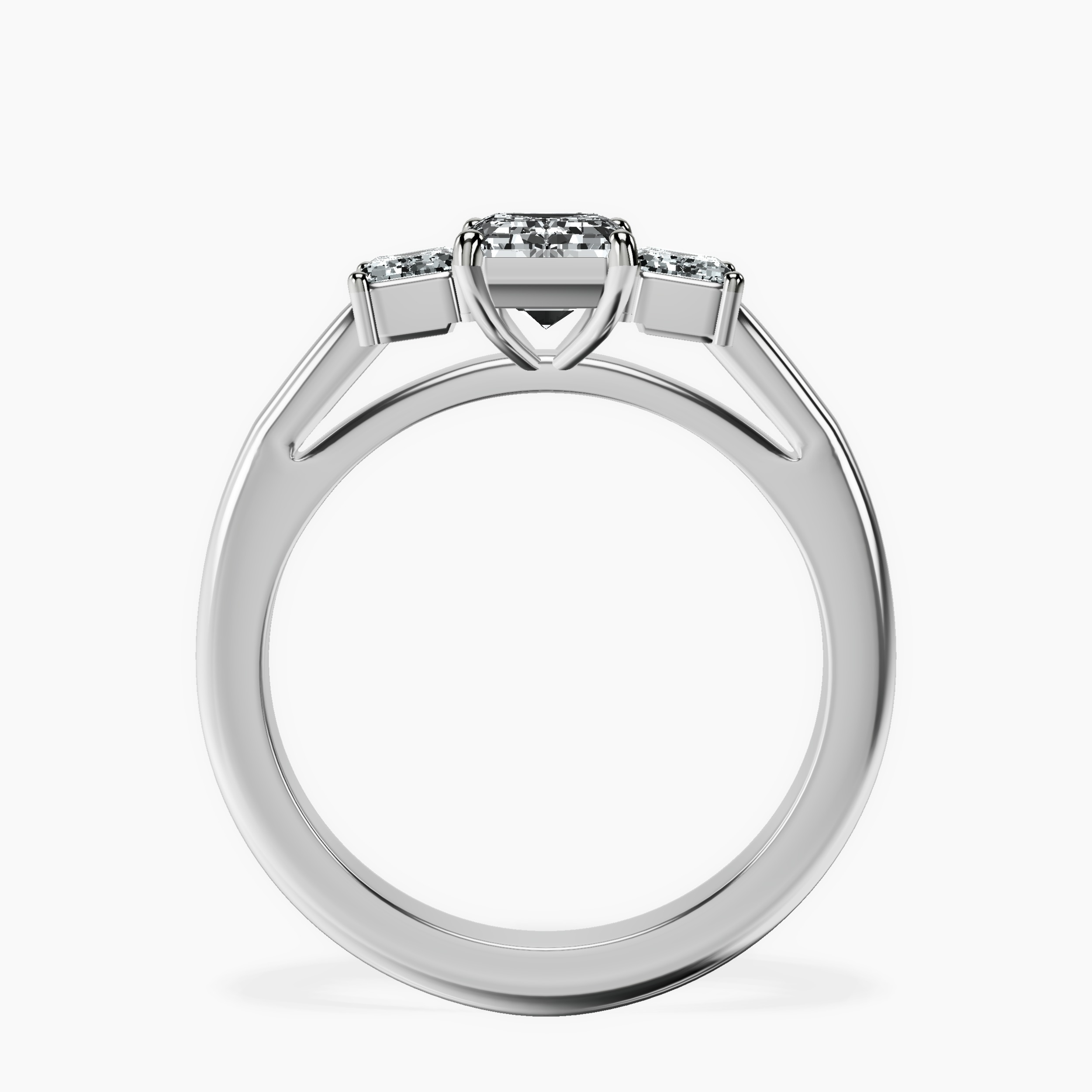 1.48 ct. emerald Denise Side Emerald Ring in 14kt white gold side right image one
