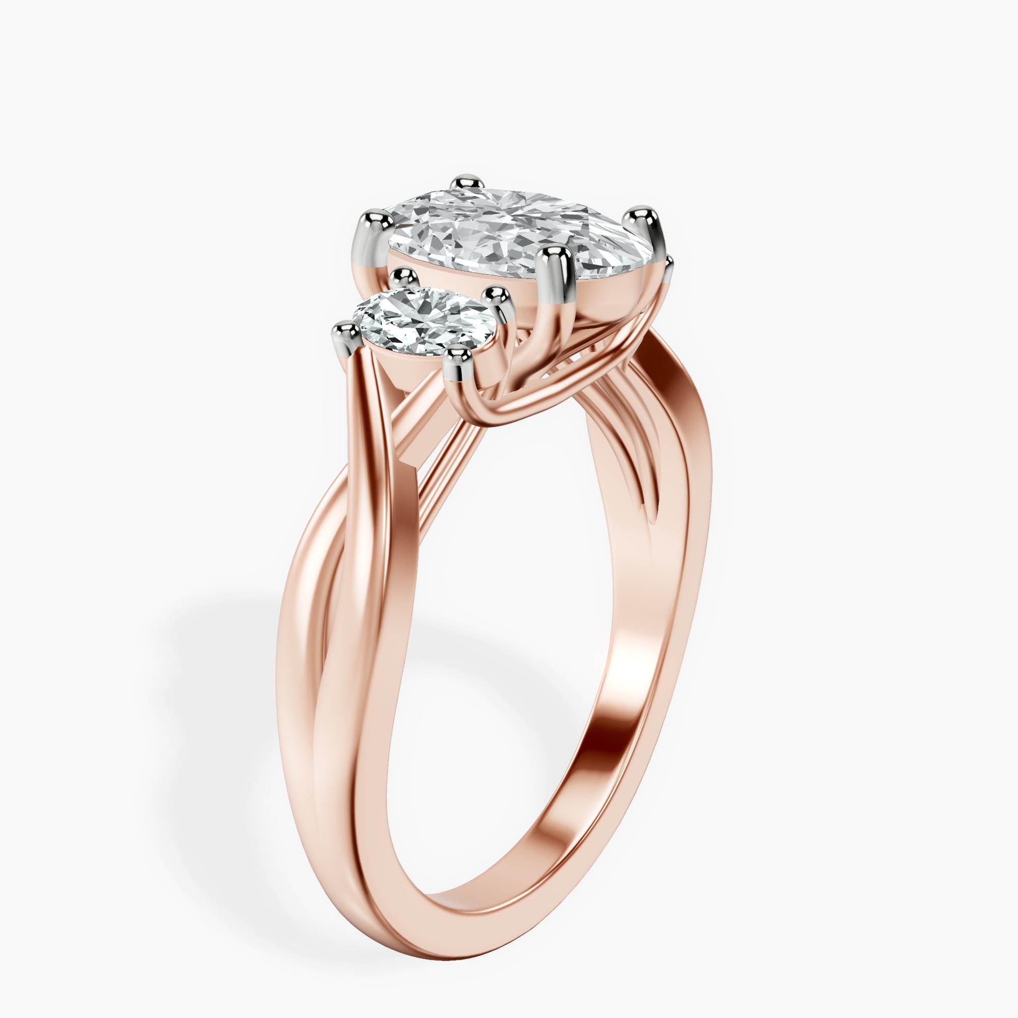 1.37 ct. oval Dionne Side Oval Ring in 18kt rose gold standing product image one