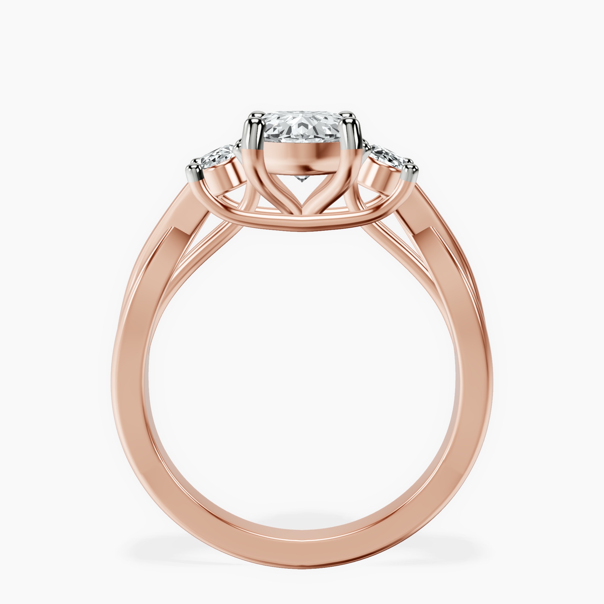 1.37 ct. oval Dionne Side Oval Ring in 18kt rose gold side right image one