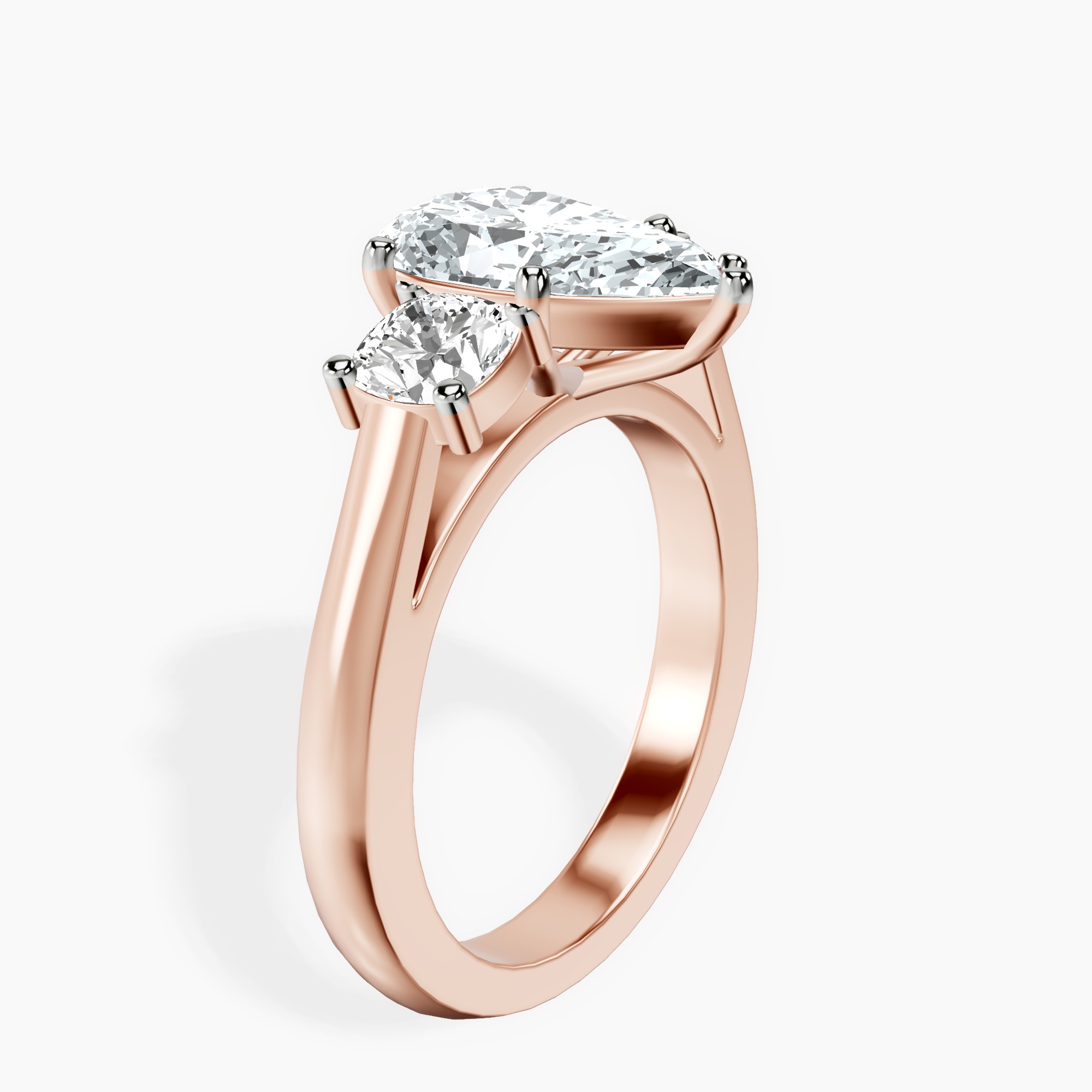 2.59 ct. pear Kinsley Side Cushion Ring in 18kt rose gold standing product image one