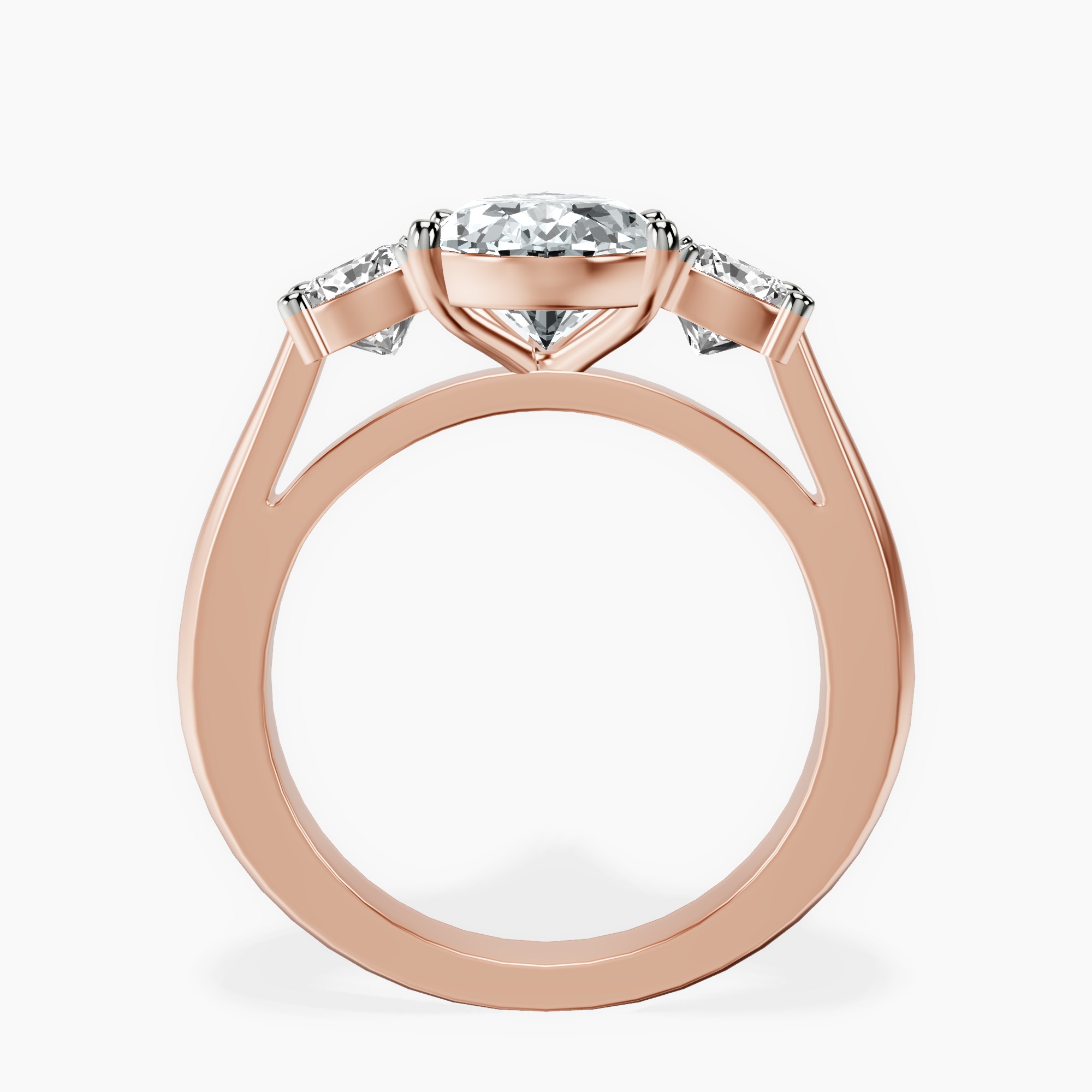 2.59 ct. pear Kinsley Side Cushion Ring in 18kt rose gold side right image one