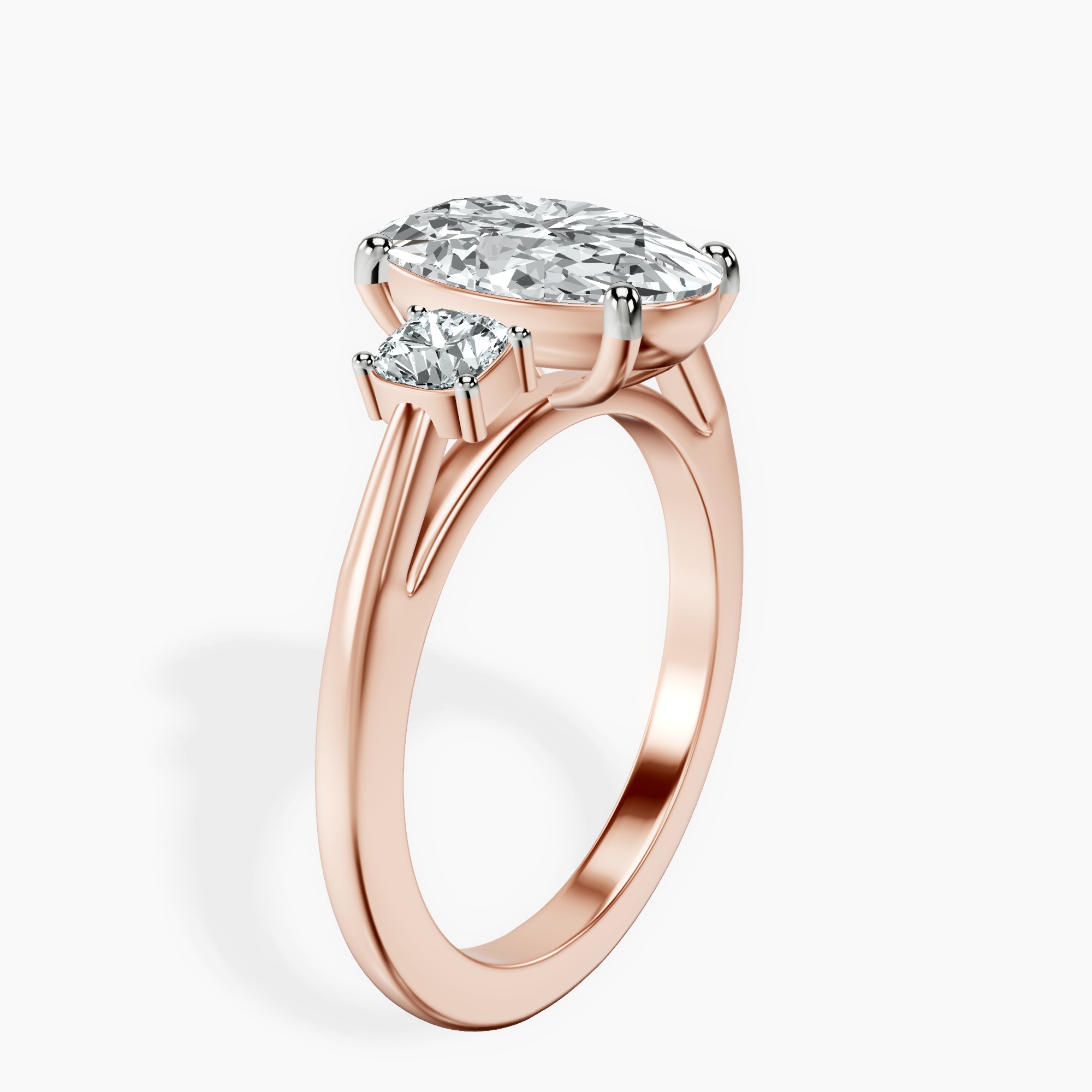 2.40 ct. oval Emery Side Cushion Ring in 14kt rose gold standing product image one