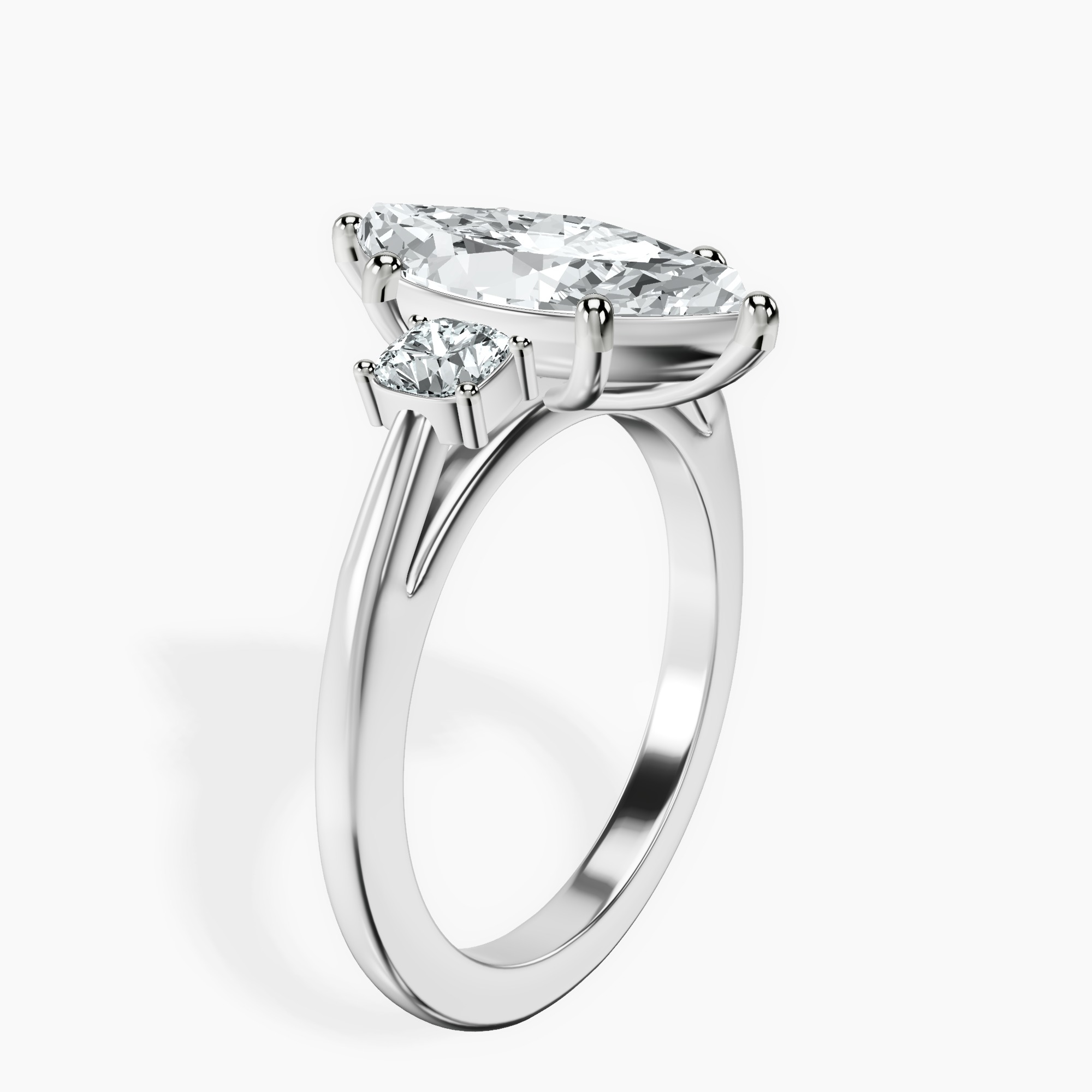 2.92 ct. marquise Emery Side Cushion Ring in platinum standing product image one